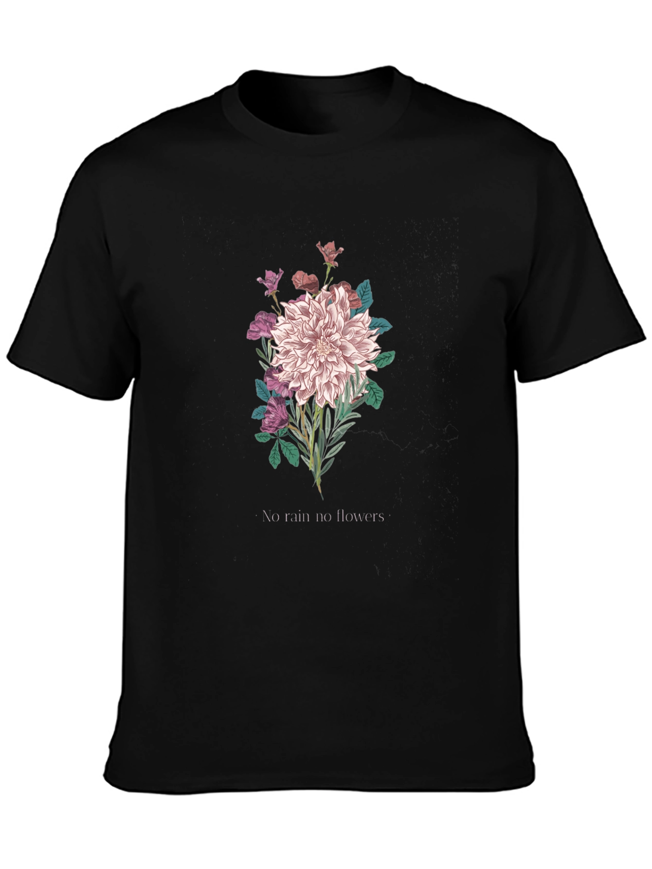 Floral Graphic Tee - No Rain No Flowers