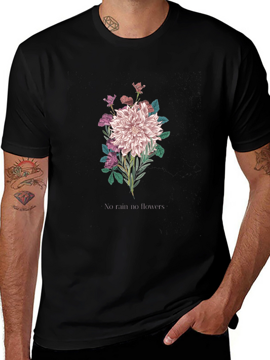 Floral Graphic Tee - No Rain No Flowers