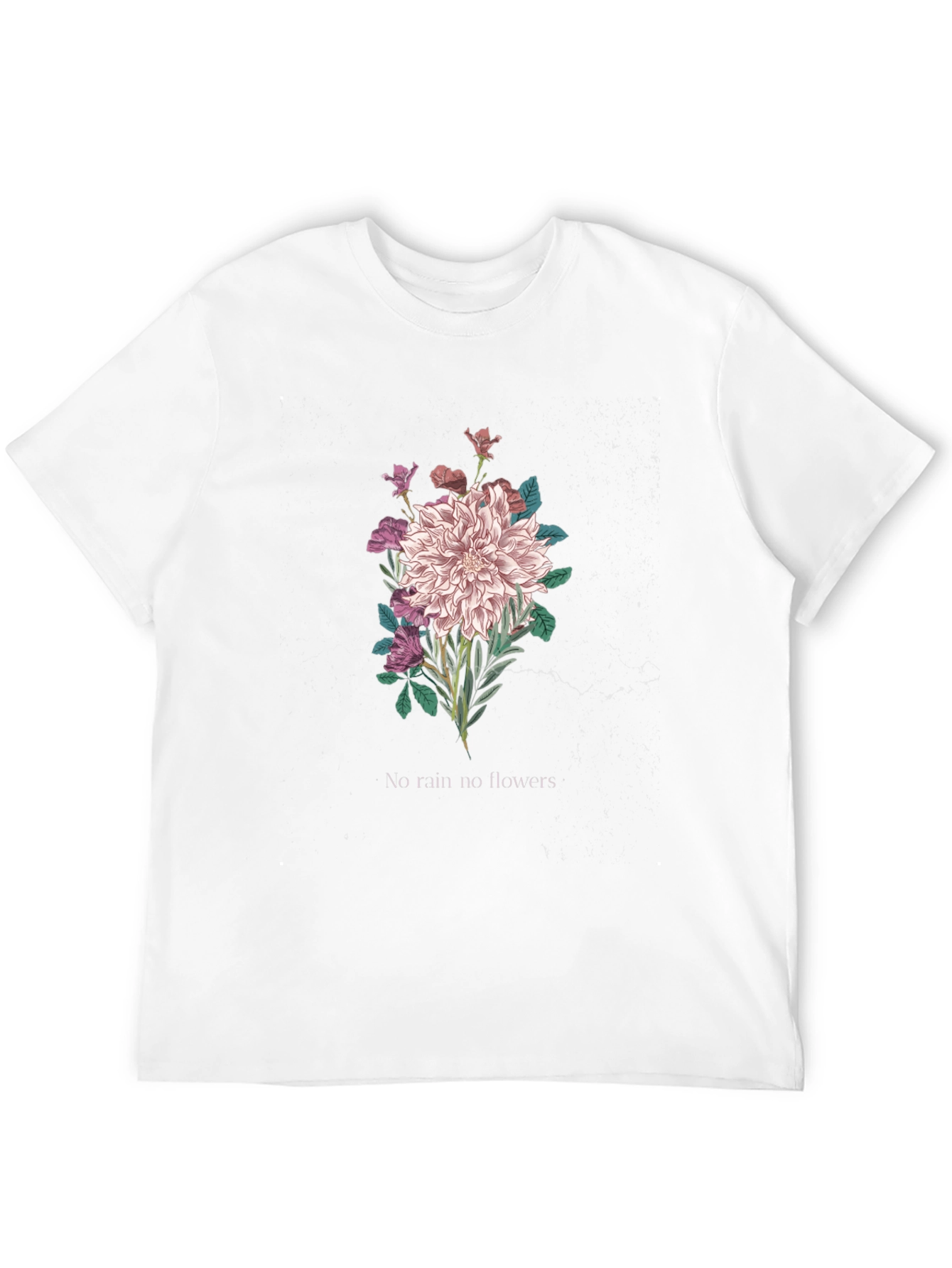 Floral Graphic Tee - No Rain No Flowers