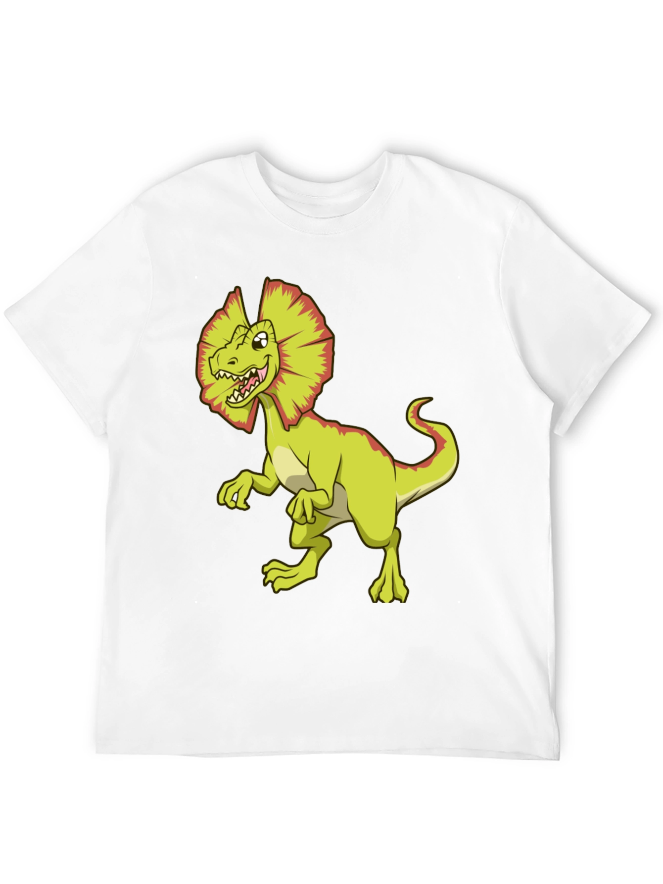 Dino Cartoon Graphic Tee - Black Cotton T-Shirt