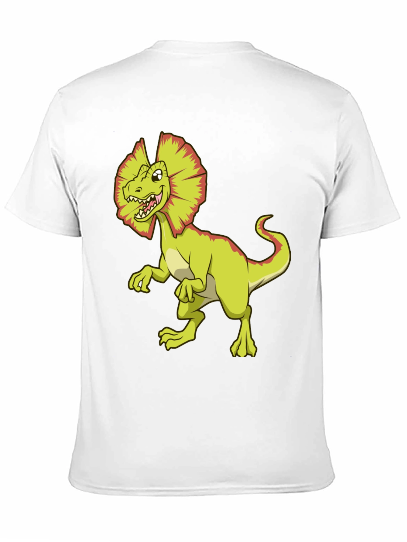 Dino Cartoon Graphic Tee - Black Cotton T-Shirt