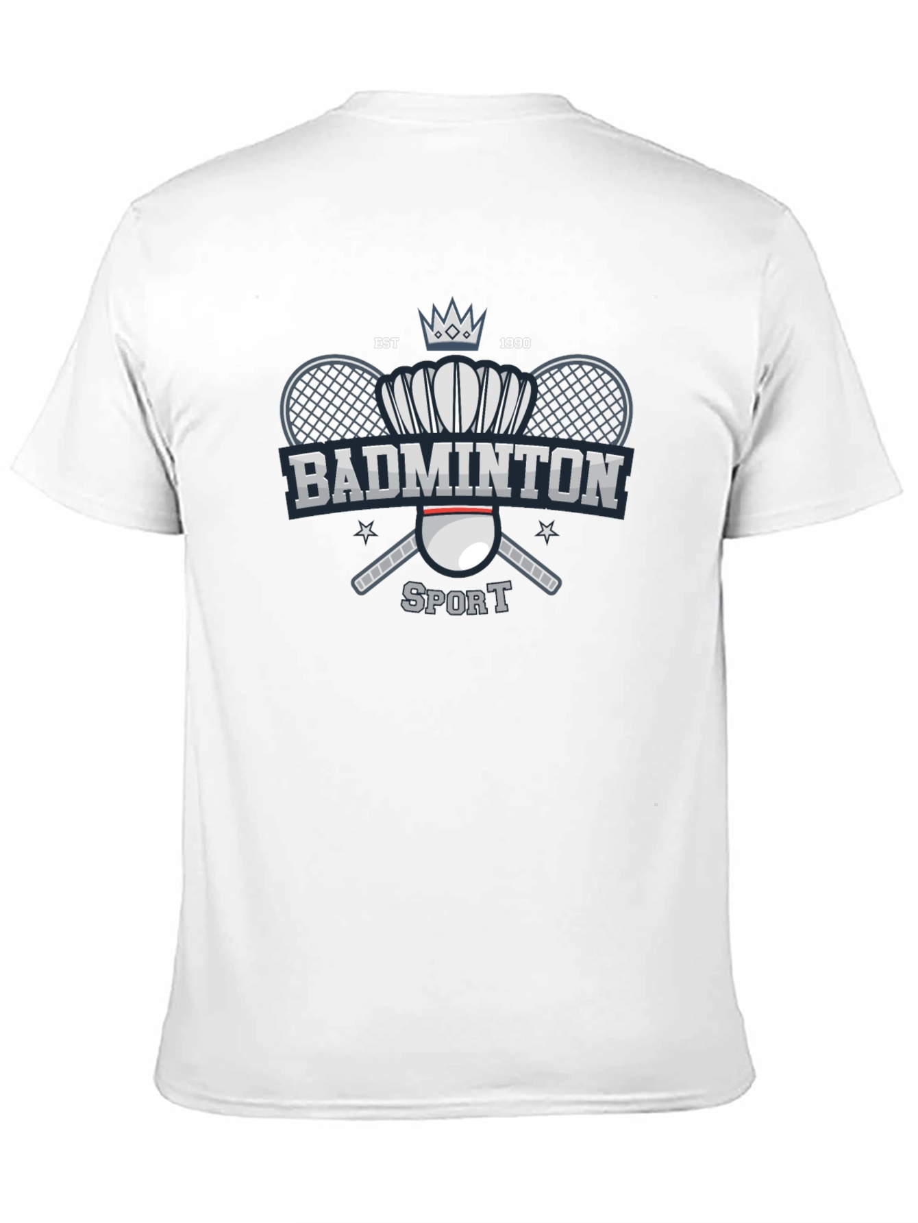 Badminton Sport T-Shirt Black Cotton Tee