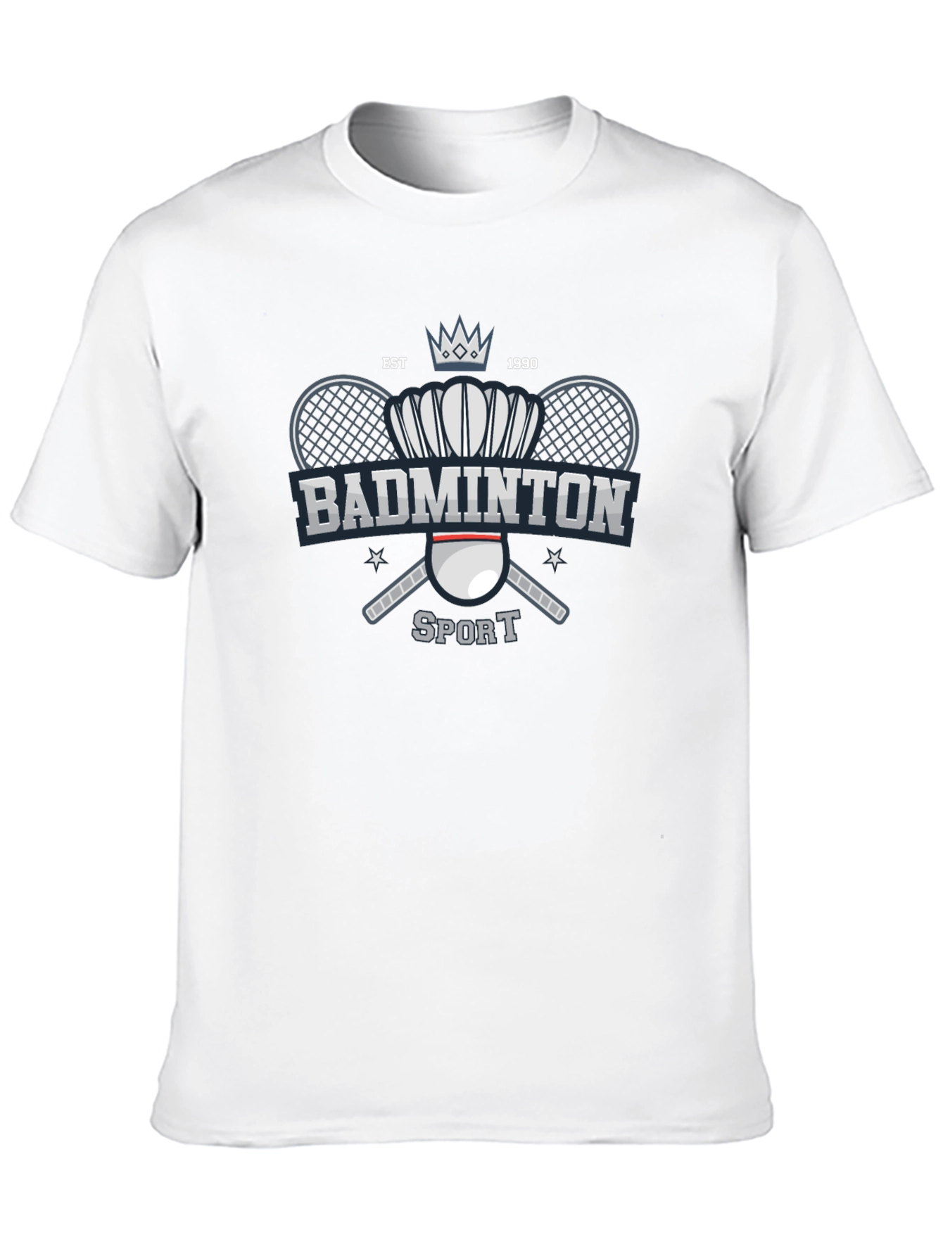 Badminton Sport T-Shirt Black Cotton Tee