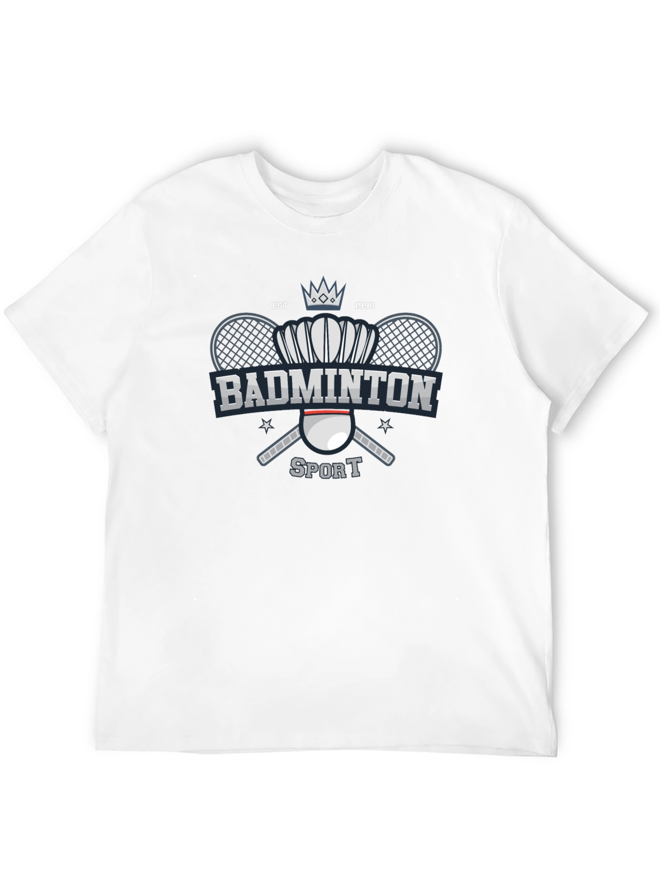 Badminton Sport T-Shirt Black Cotton Tee
