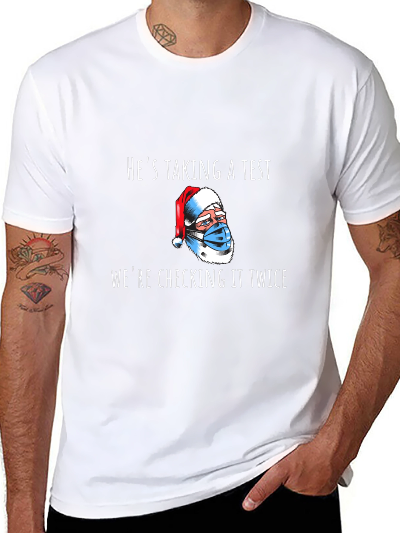 Funny Santa Taking a Test T-Shirt