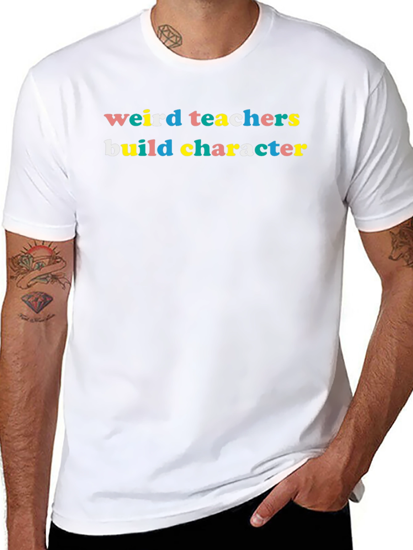 Weird Teachers Build Character Black T-Shirt