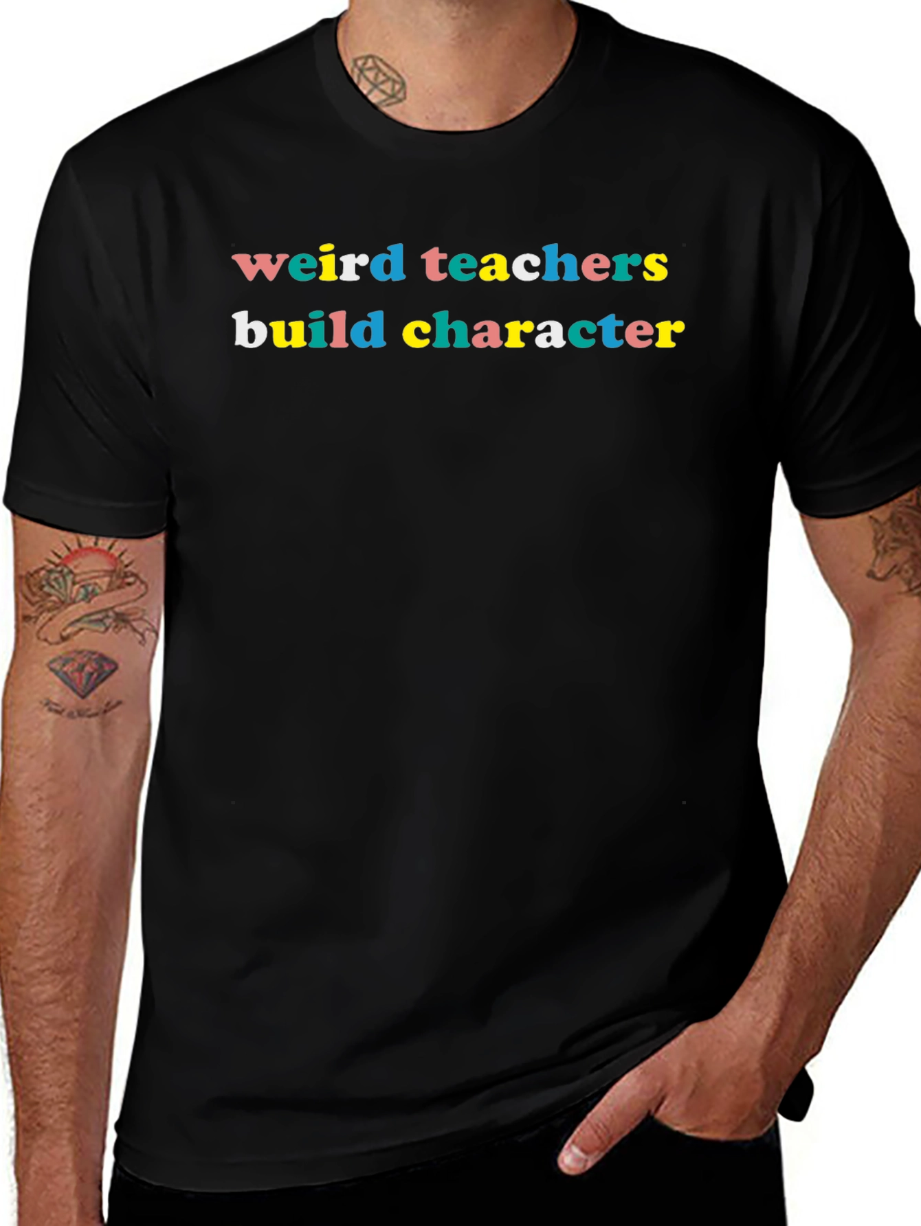 Weird Teachers Build Character Black T-Shirt