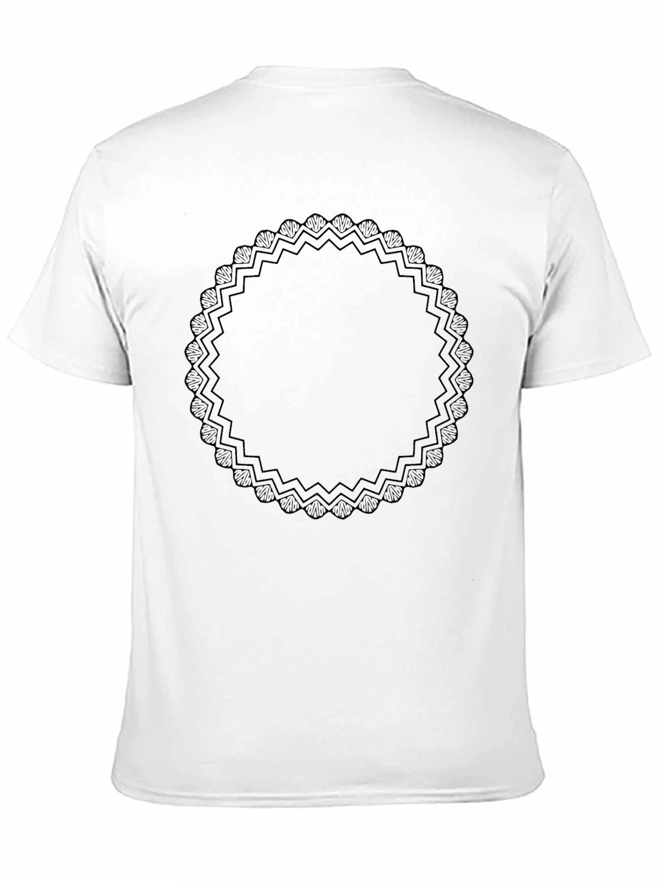 Mens Black Graphic Tee - Circle Mandala Design