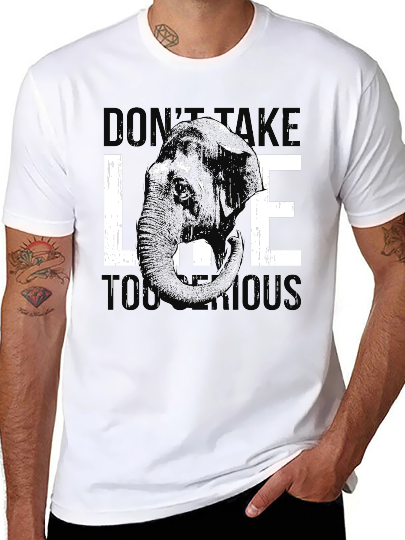 Elephant Graphic Tee - Dont Take Life Too Serious