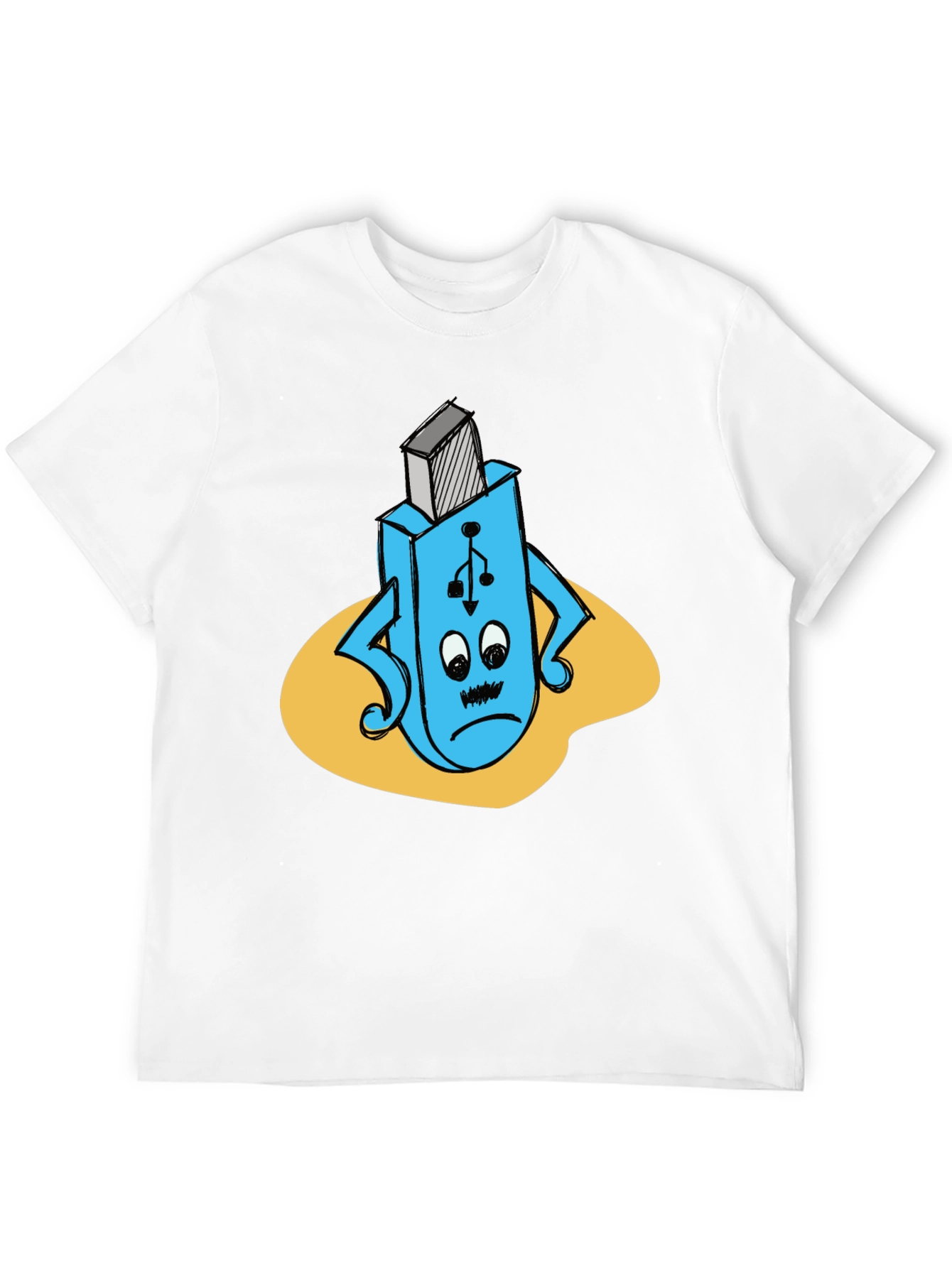 Funny USB Flash Drive T-Shirt - Black Cotton Tee