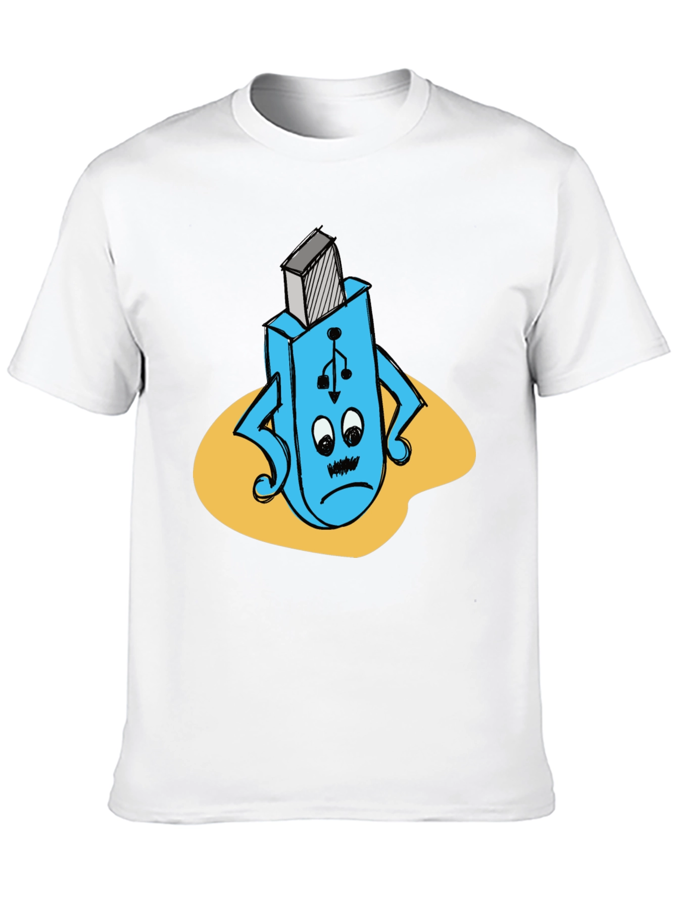 Funny USB Flash Drive T-Shirt - Black Cotton Tee
