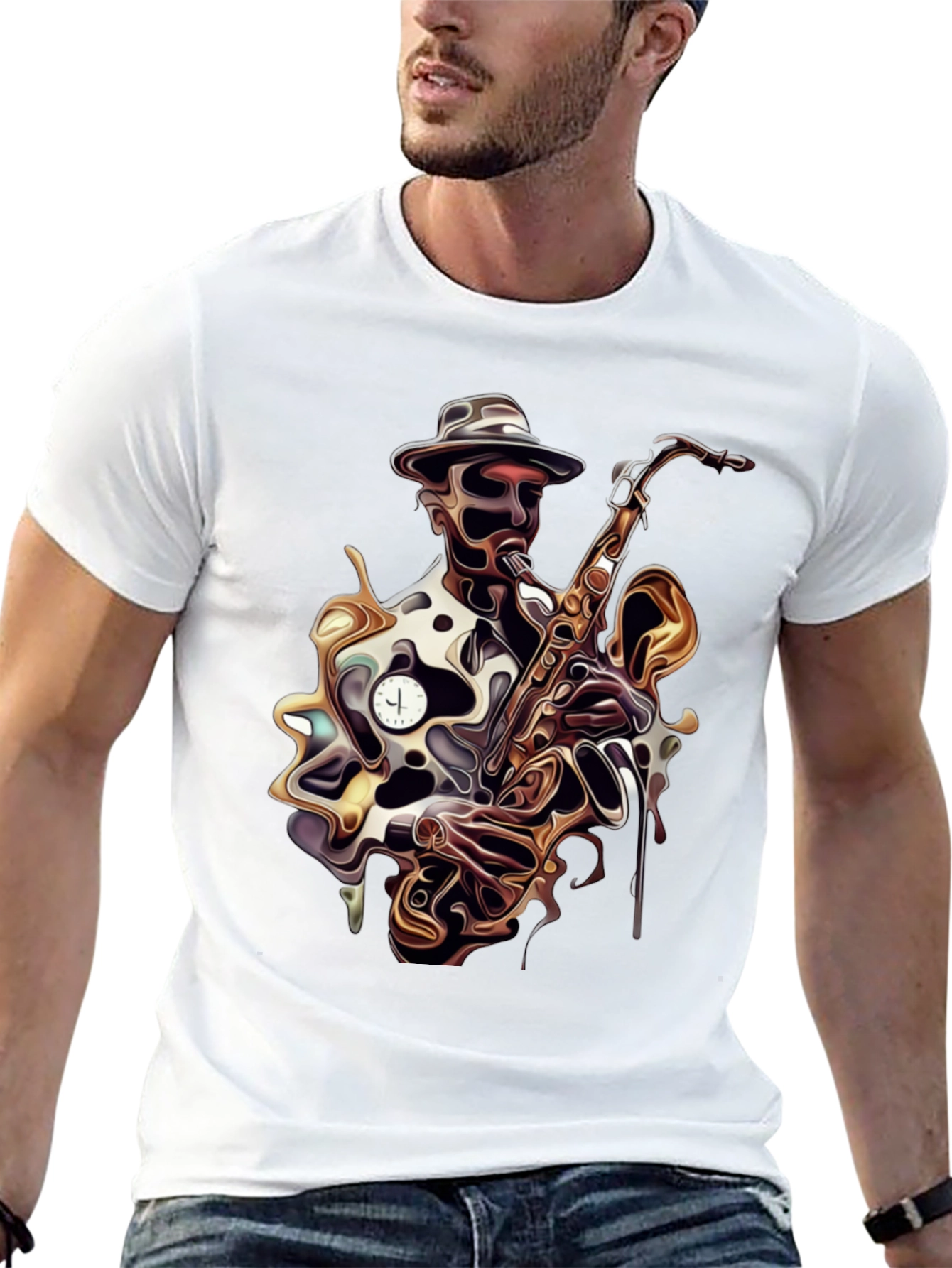 Jazz Saxophone Player Black T-Shirt