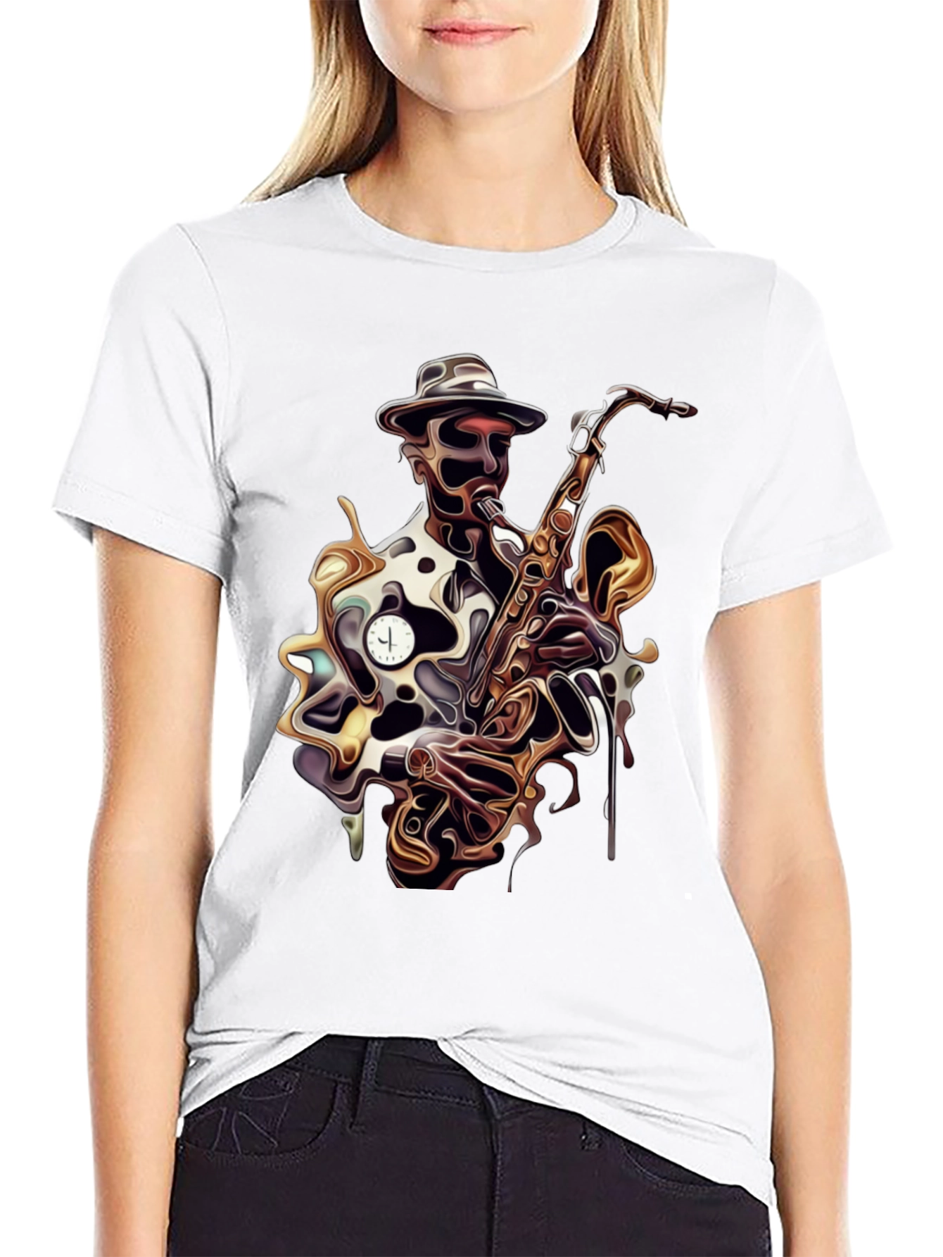 Jazz Saxophone Player Black T-Shirt