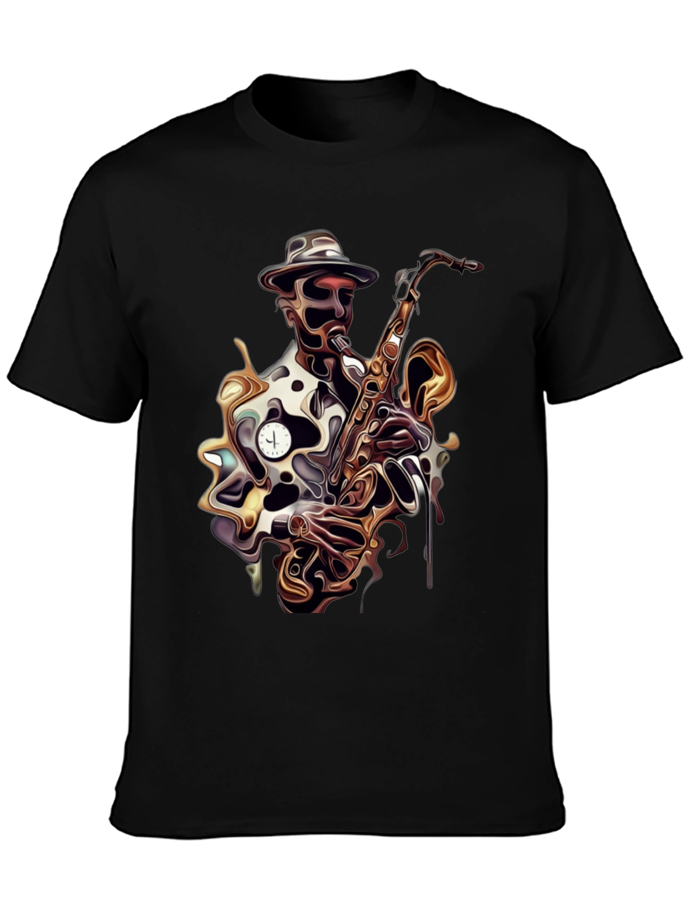 Jazz Saxophone Player Black T-Shirt