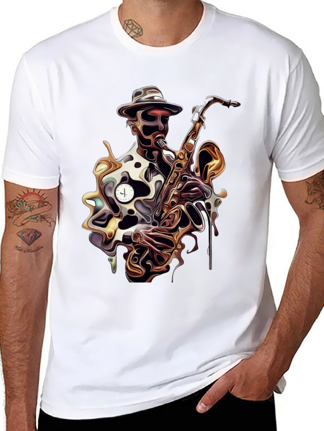 Jazz Saxophone Player Black T-Shirt