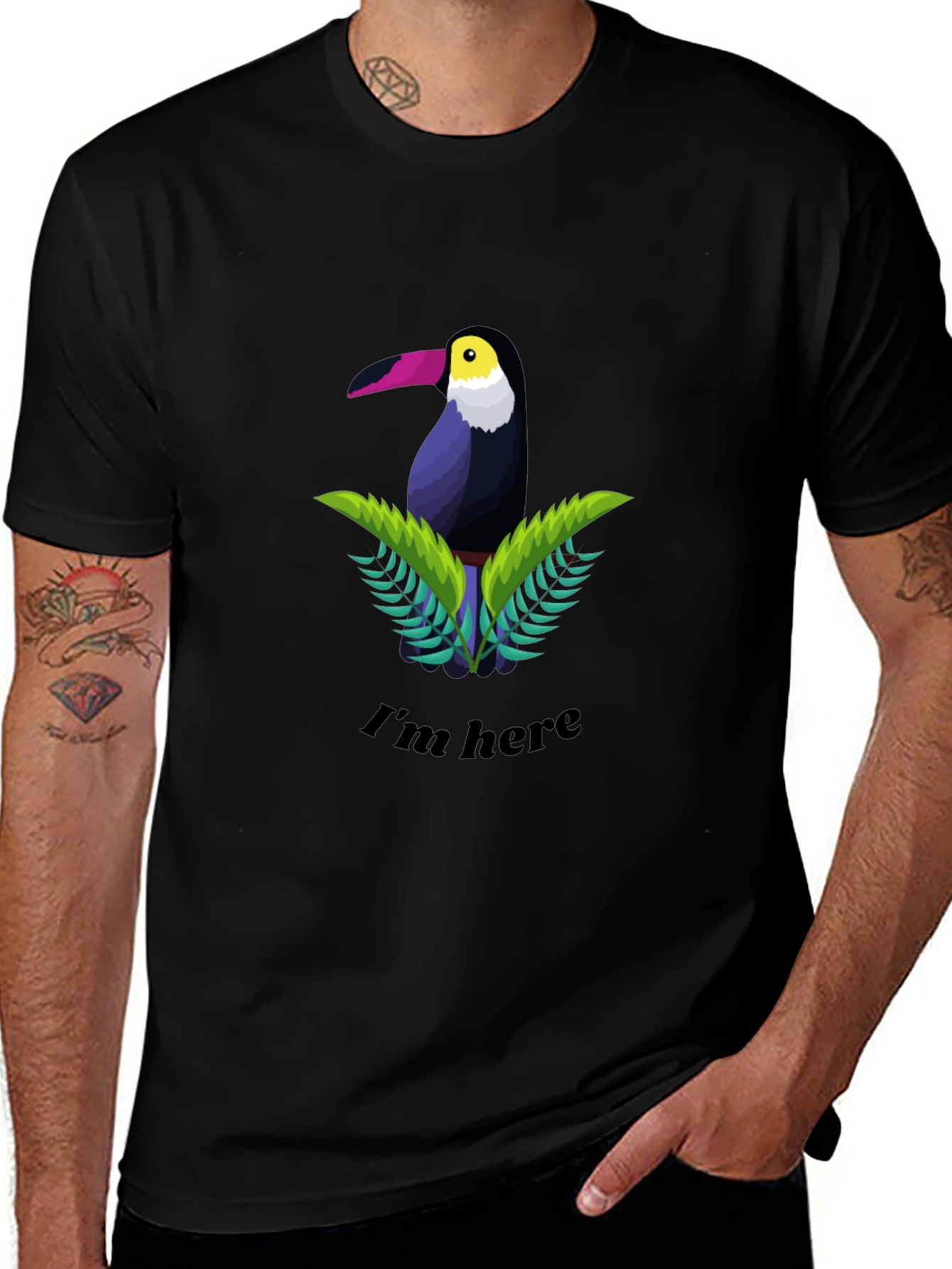 Tropical Toucan Graphic Tee - Im Here Design