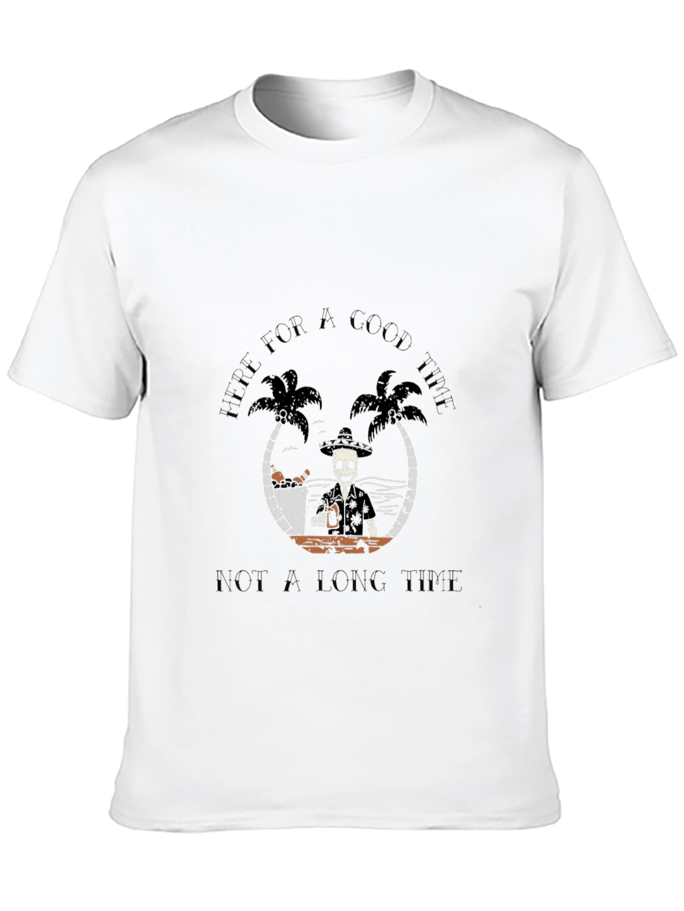 Here for a Good Time Skeleton Graphic Tee