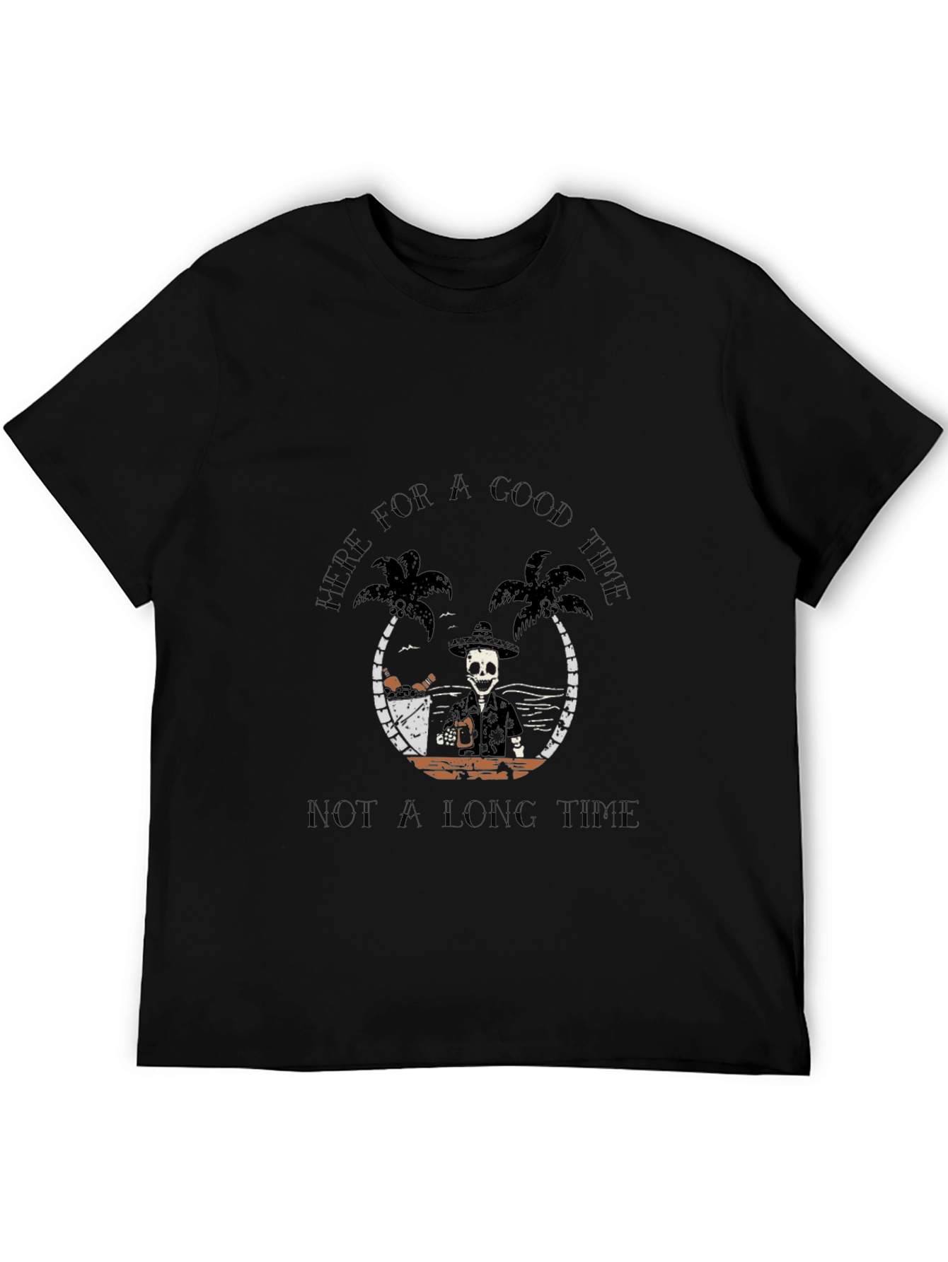 Here for a Good Time Skeleton Graphic Tee