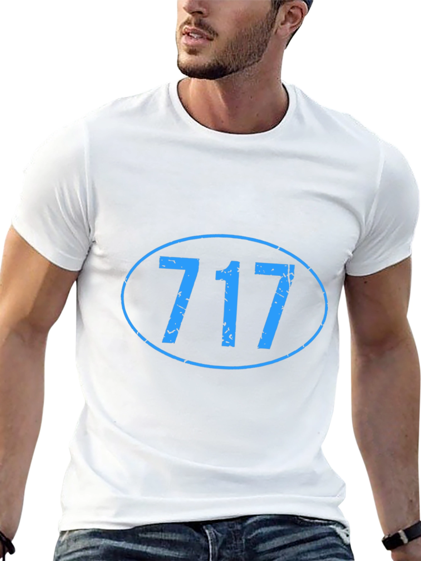 717 Area Code Graphic Tee - Black Casual T-Shirt