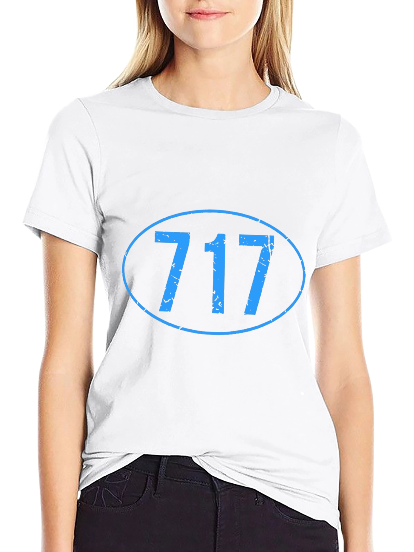 717 Area Code Graphic Tee - Black Casual T-Shirt