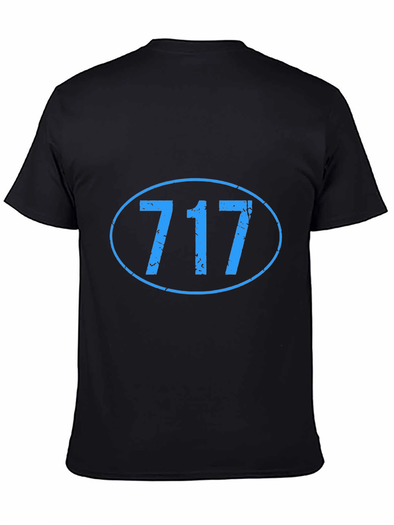 717 Area Code Graphic Tee - Black Casual T-Shirt