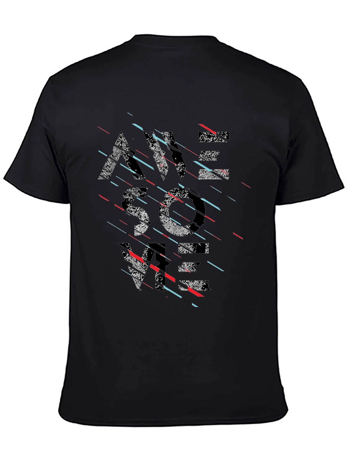 Modern Graphic Tee - Black - Abstract Design