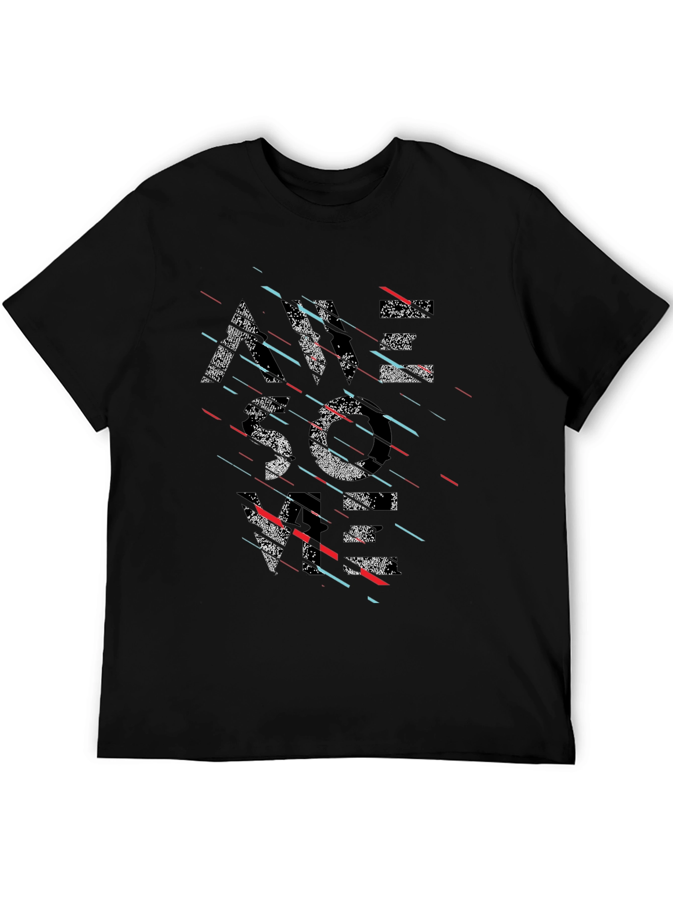 Modern Graphic Tee - Black - Abstract Design