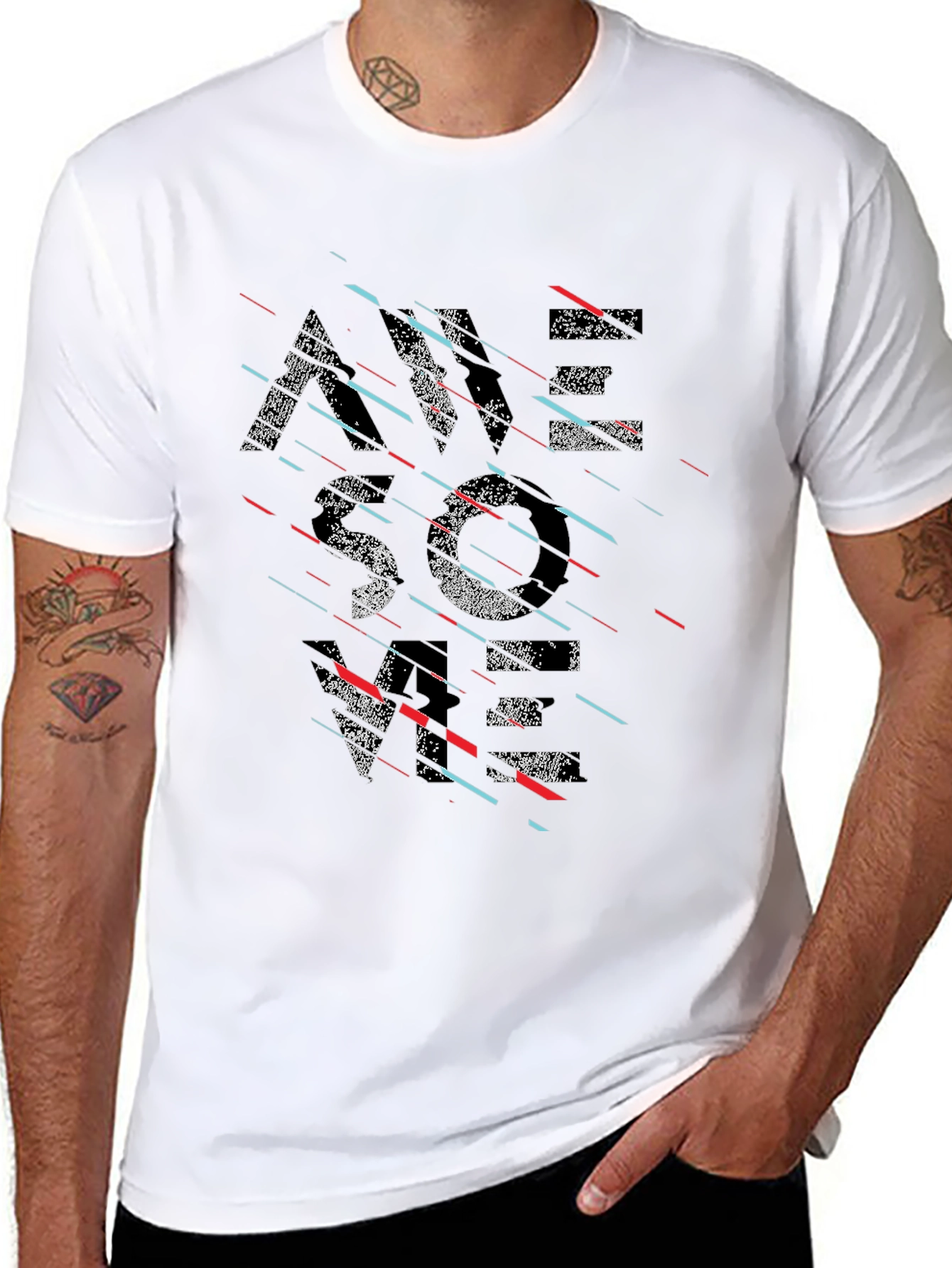 Modern Graphic Tee - Black - Abstract Design