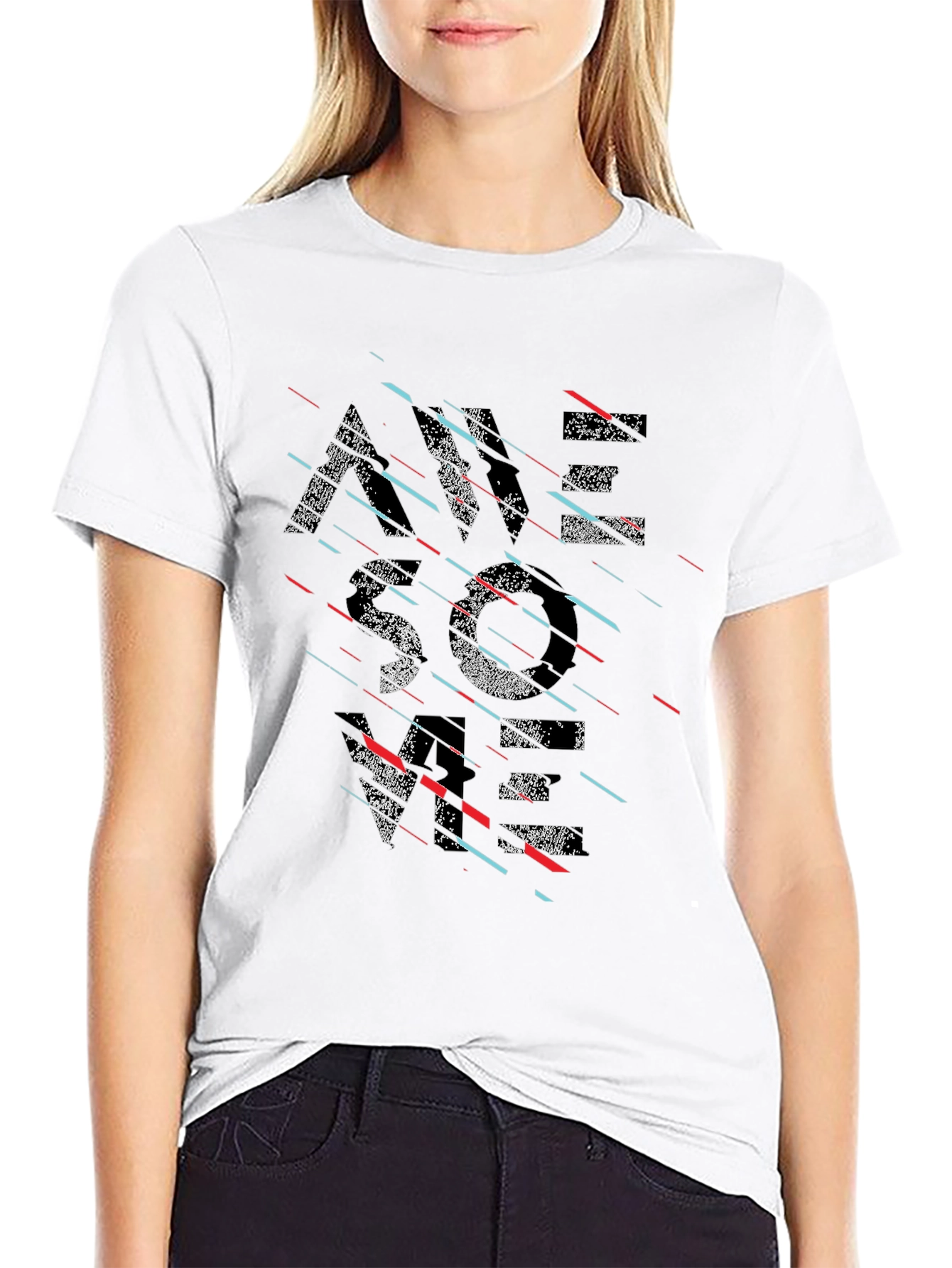 Modern Graphic Tee - Black - Abstract Design