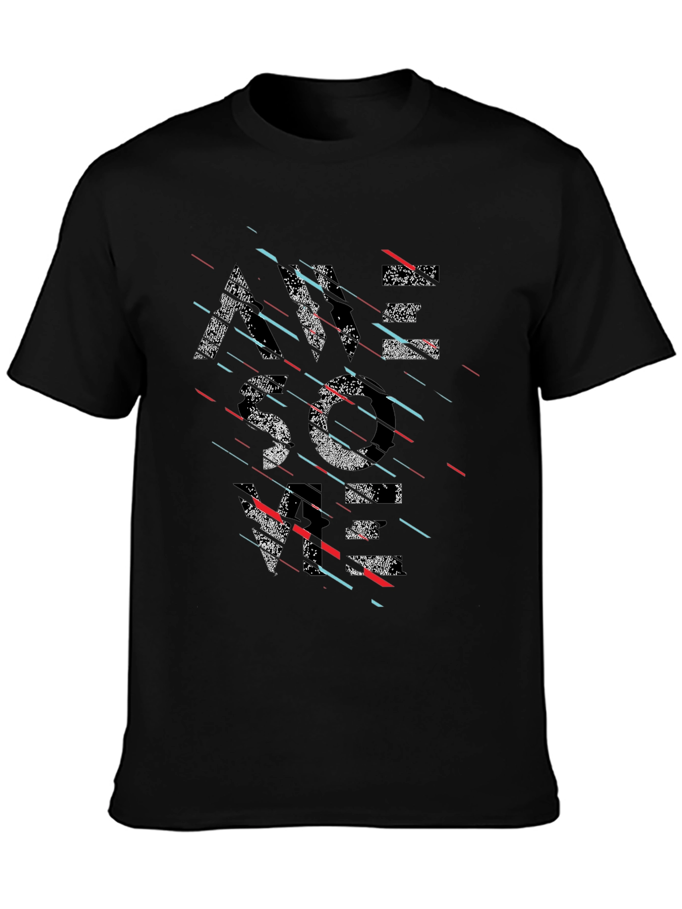 Modern Graphic Tee - Black - Abstract Design