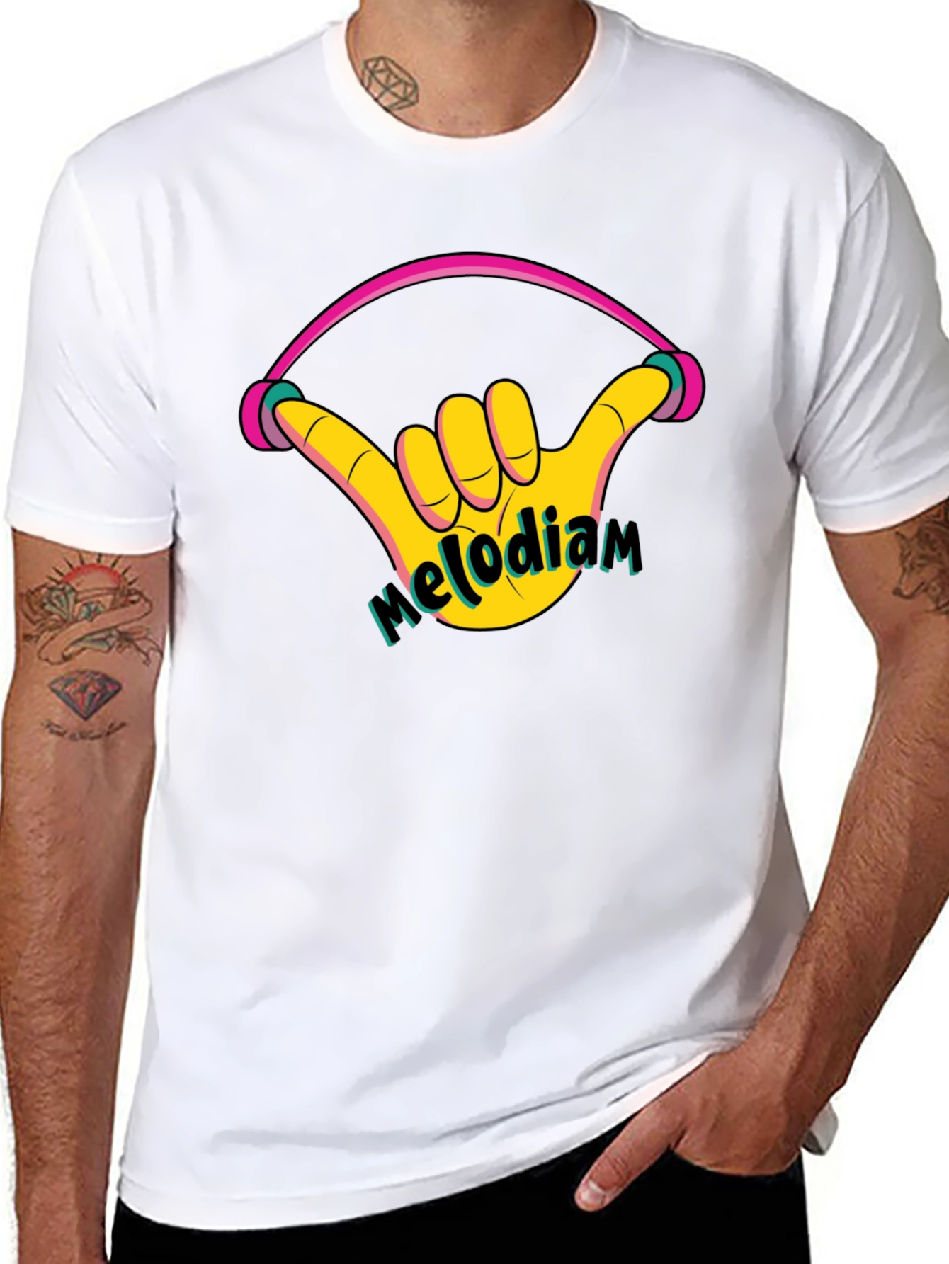 Melodiam Shaka Hand Black Graphic Tee
