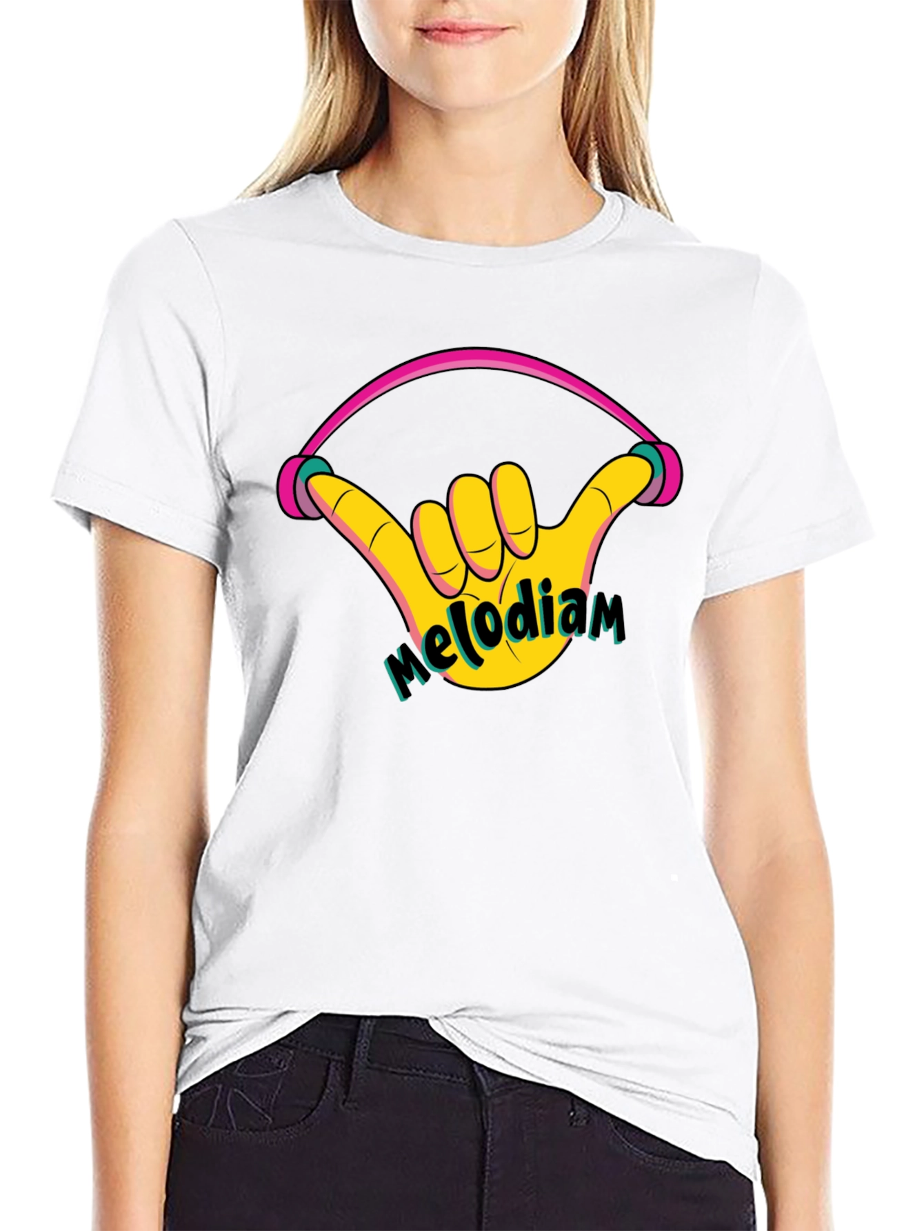 Melodiam Shaka Hand Black Graphic Tee