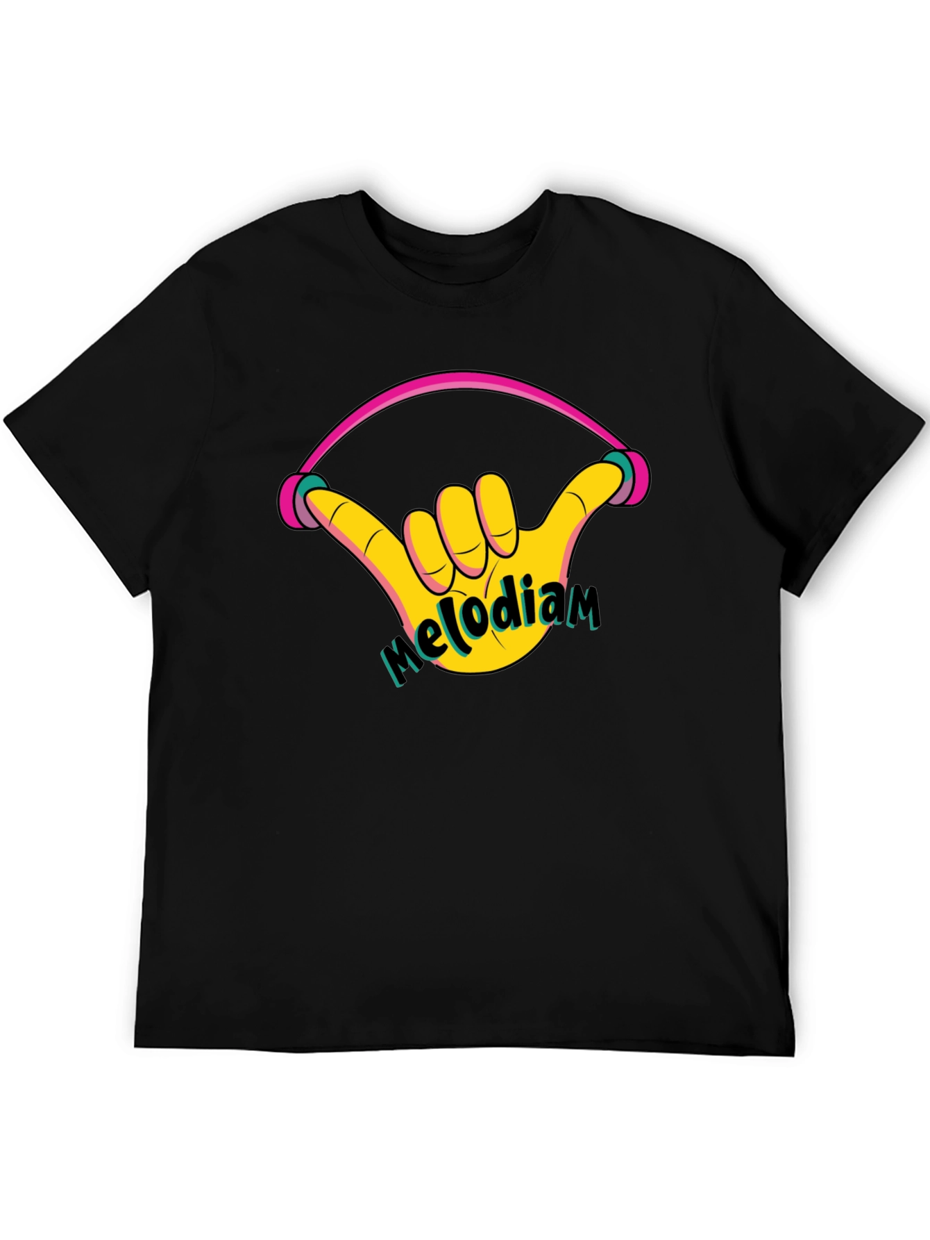 Melodiam Shaka Hand Black Graphic Tee