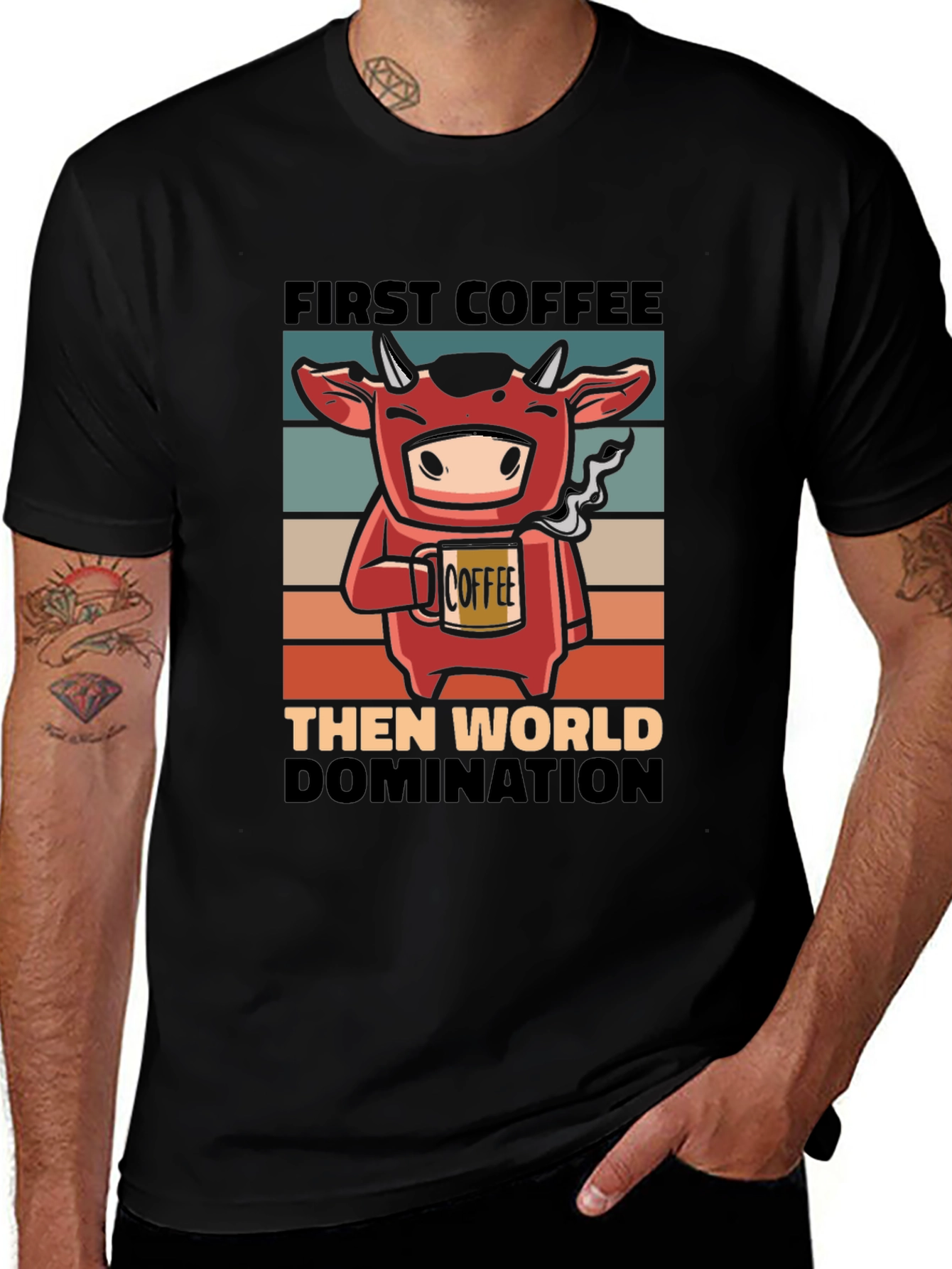 Funny Cow Coffee World Domination T-Shirt