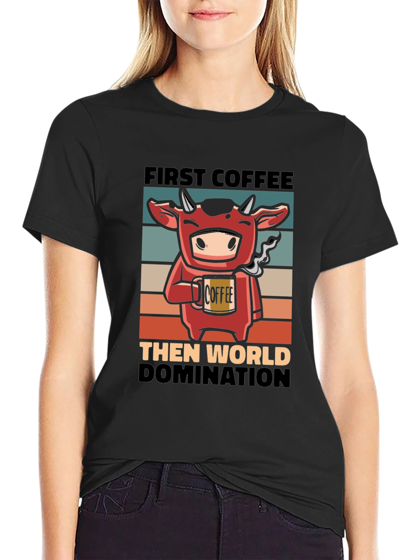 Funny Cow Coffee World Domination T-Shirt