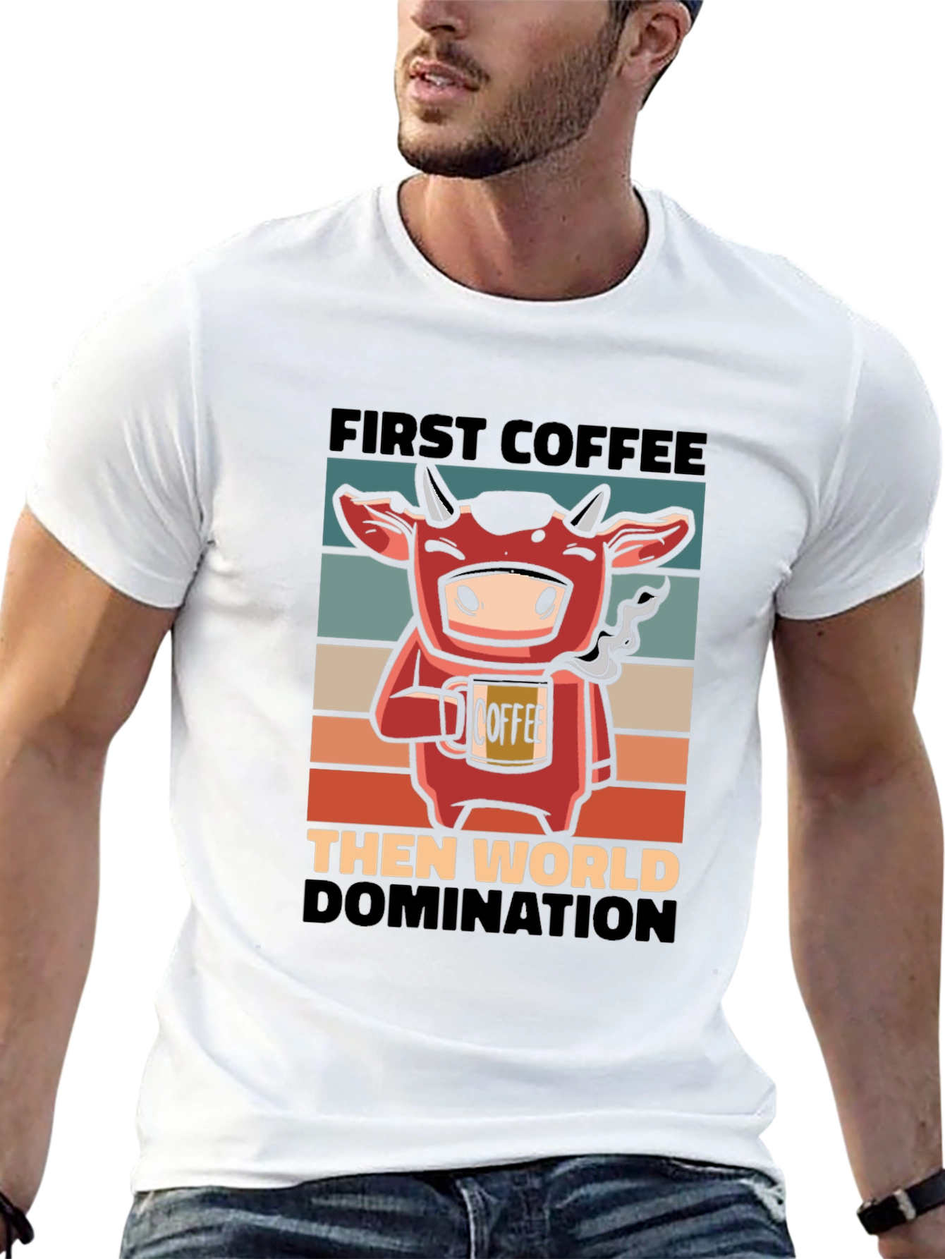 Funny Cow Coffee World Domination T-Shirt
