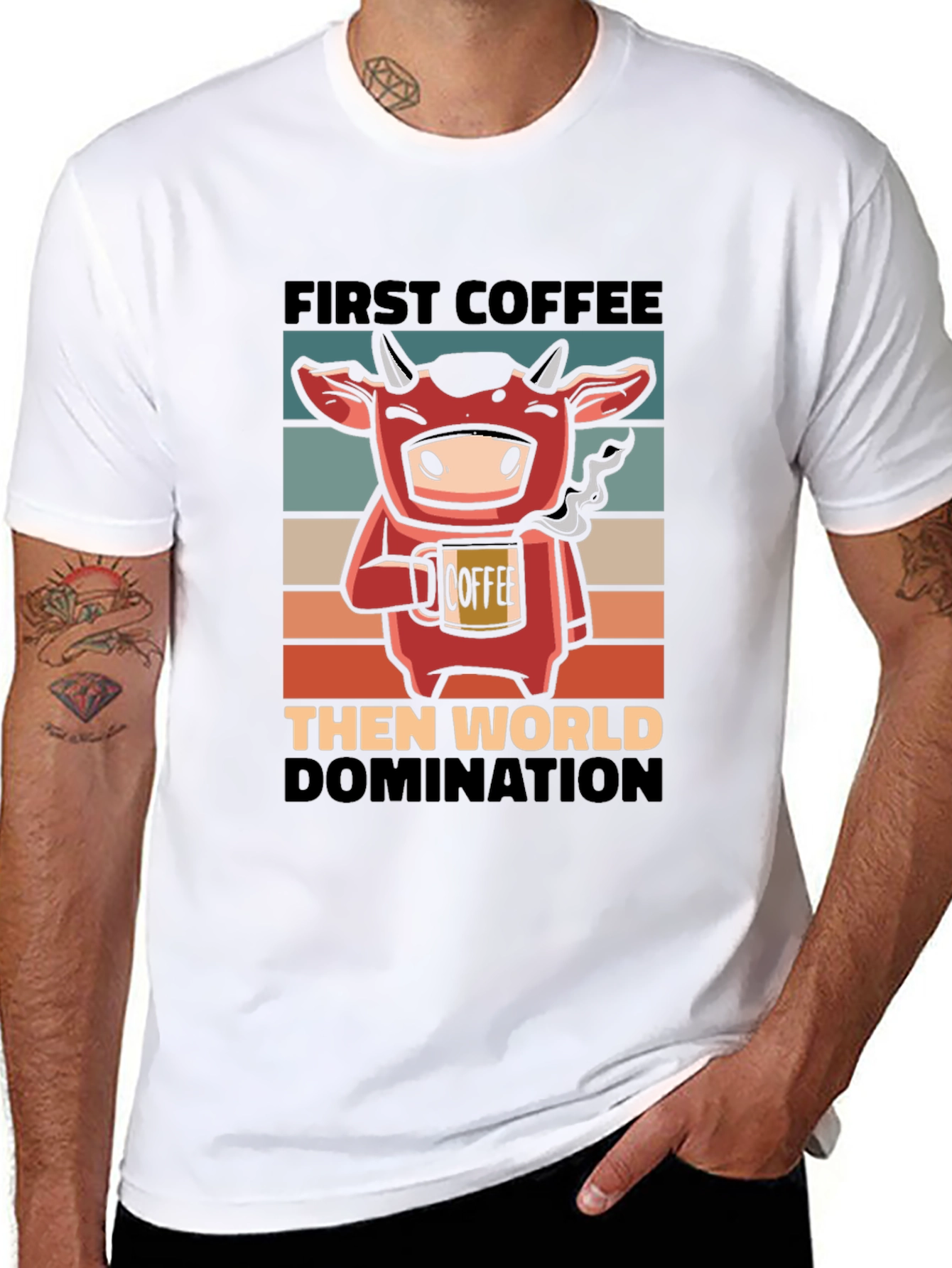 Funny Cow Coffee World Domination T-Shirt