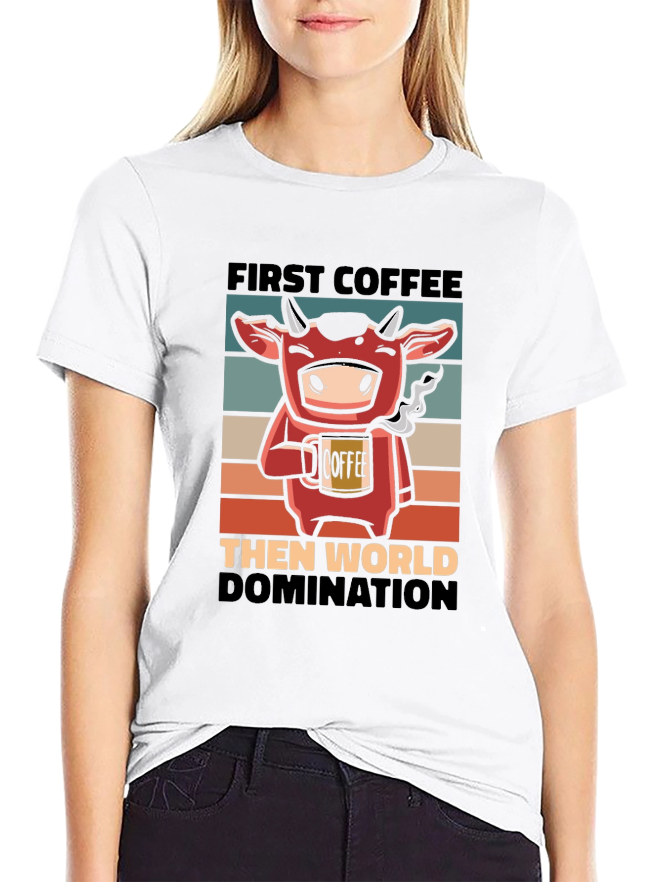 Funny Cow Coffee World Domination T-Shirt