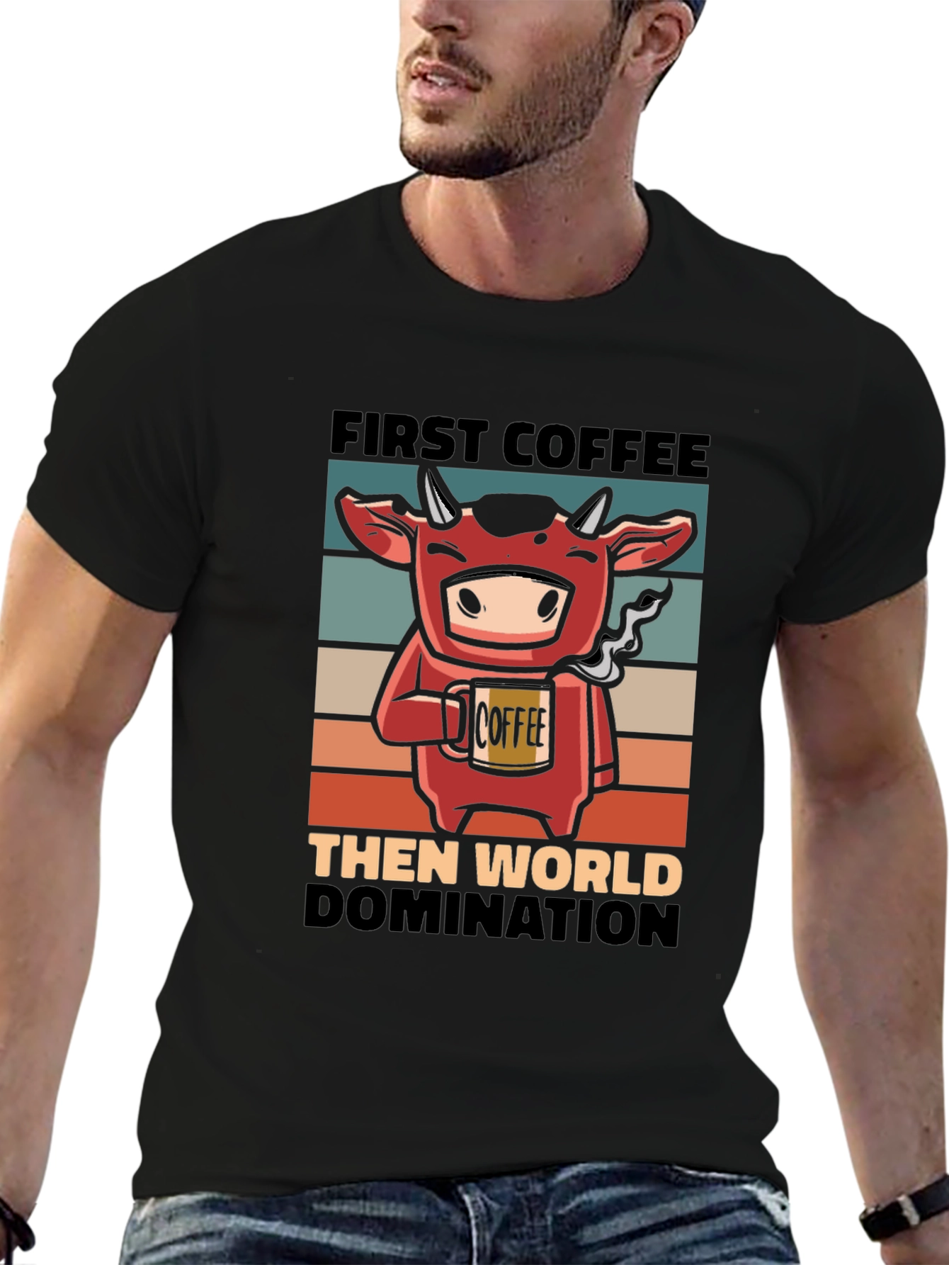 Funny Cow Coffee World Domination T-Shirt