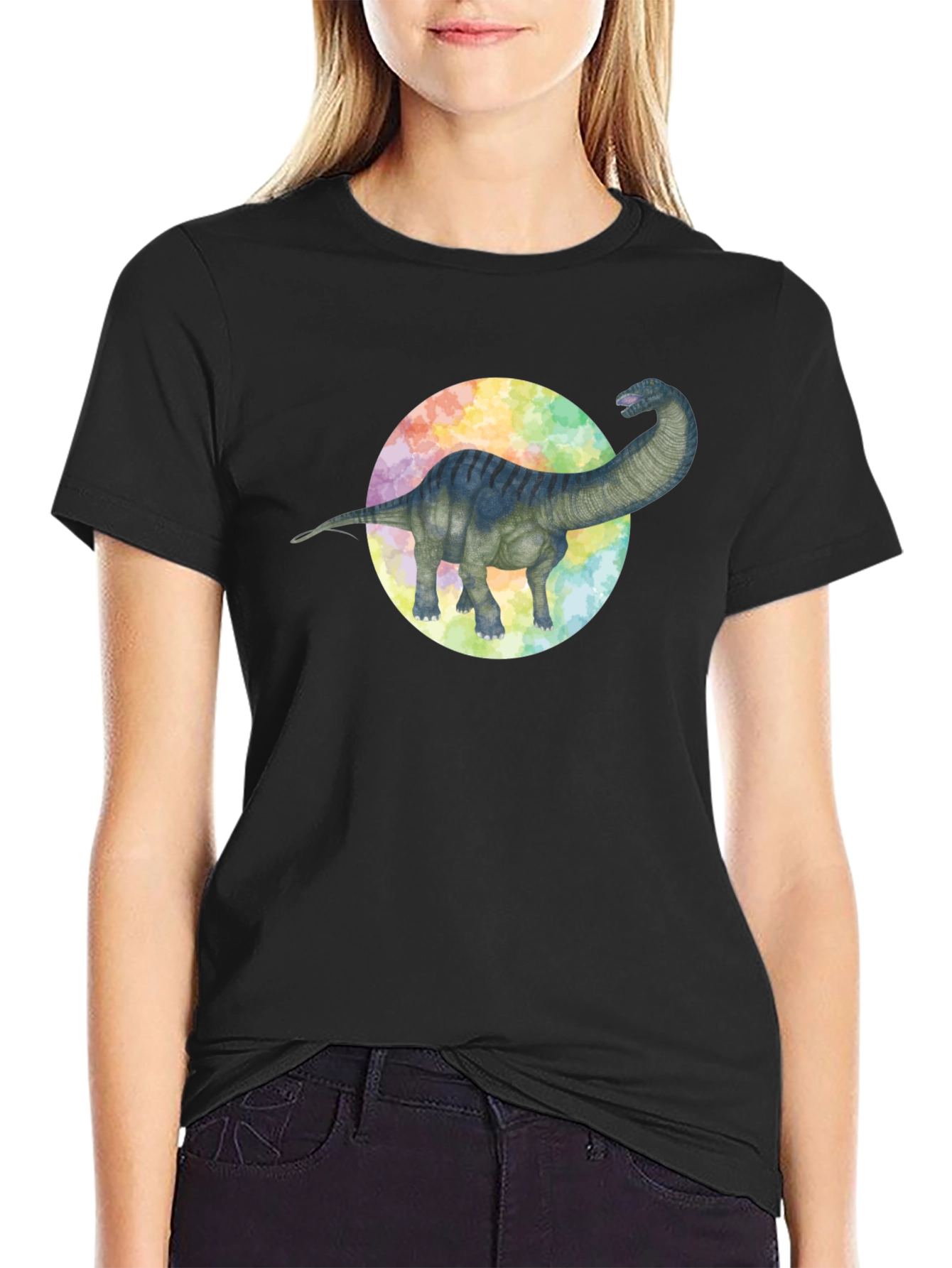 Dinosaur Graphic Tee - Brachiosaurus Black T-Shirt