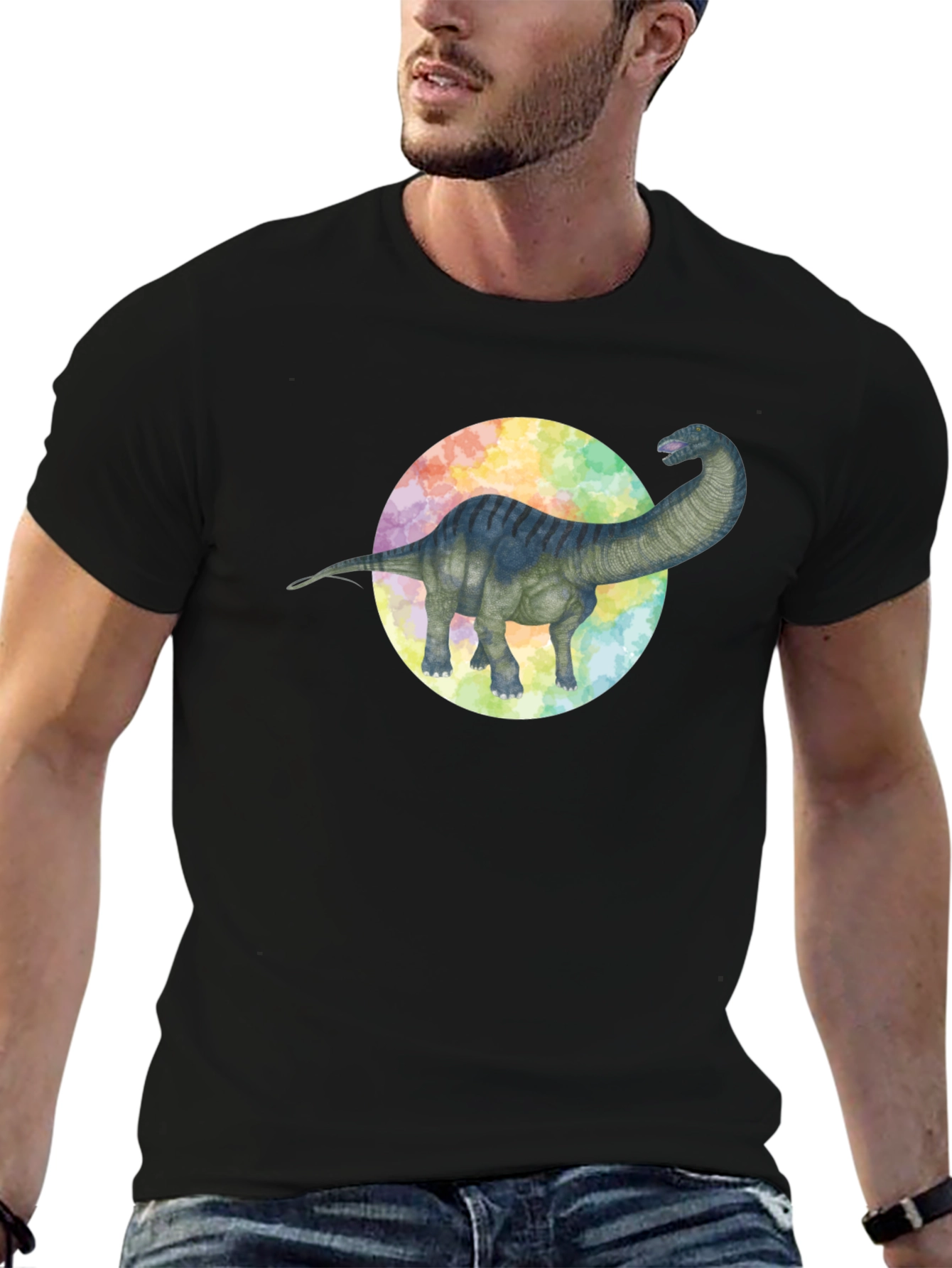 Dinosaur Graphic Tee - Brachiosaurus Black T-Shirt