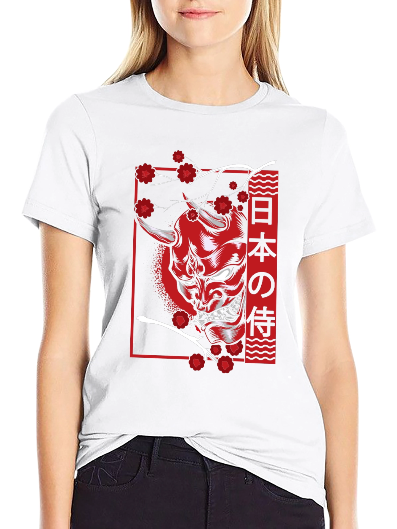 Japanese Oni Mask T-Shirt - Samurai Demon