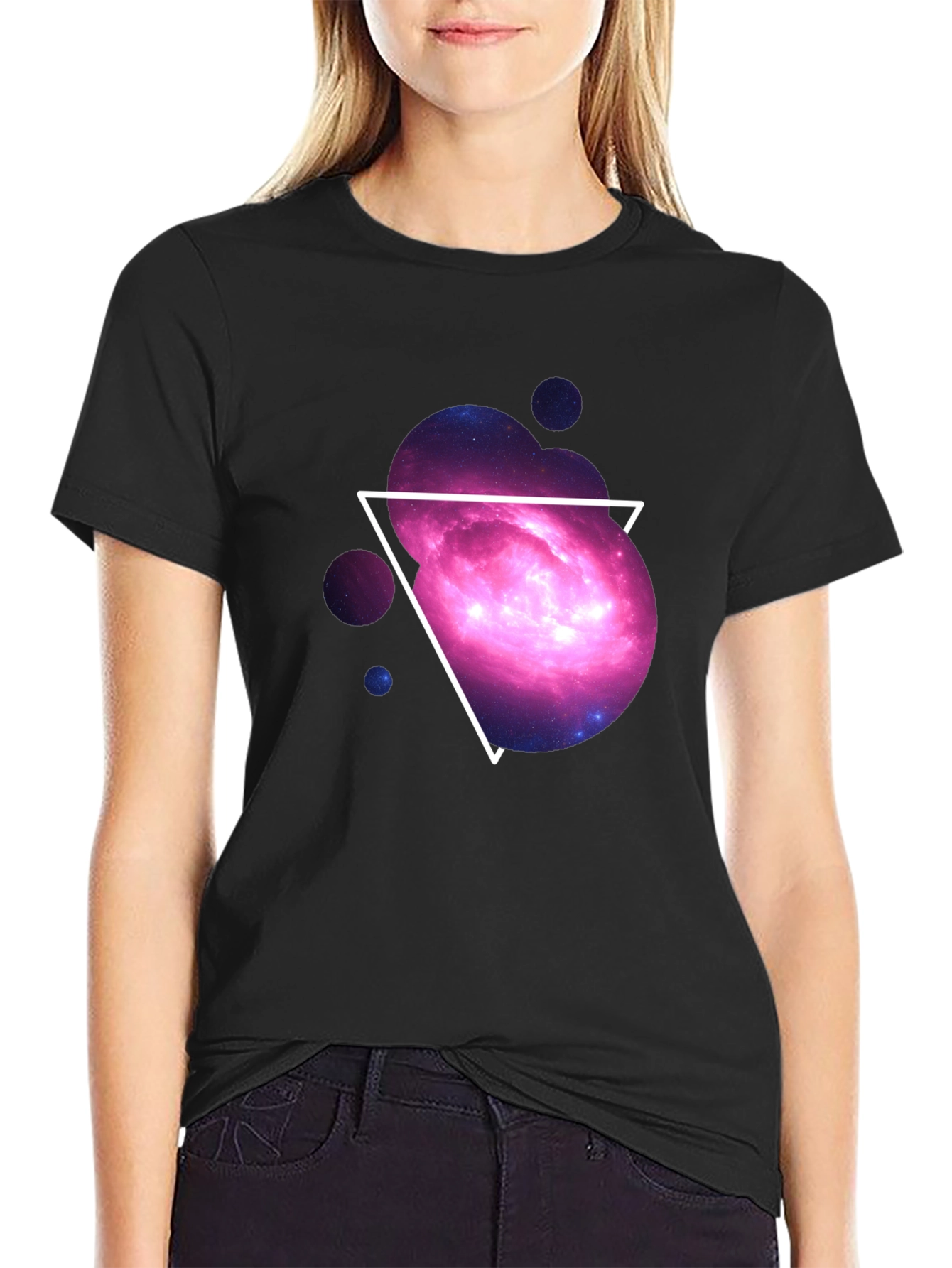 Galaxy Triangle Graphic Tee - Cosmic Style