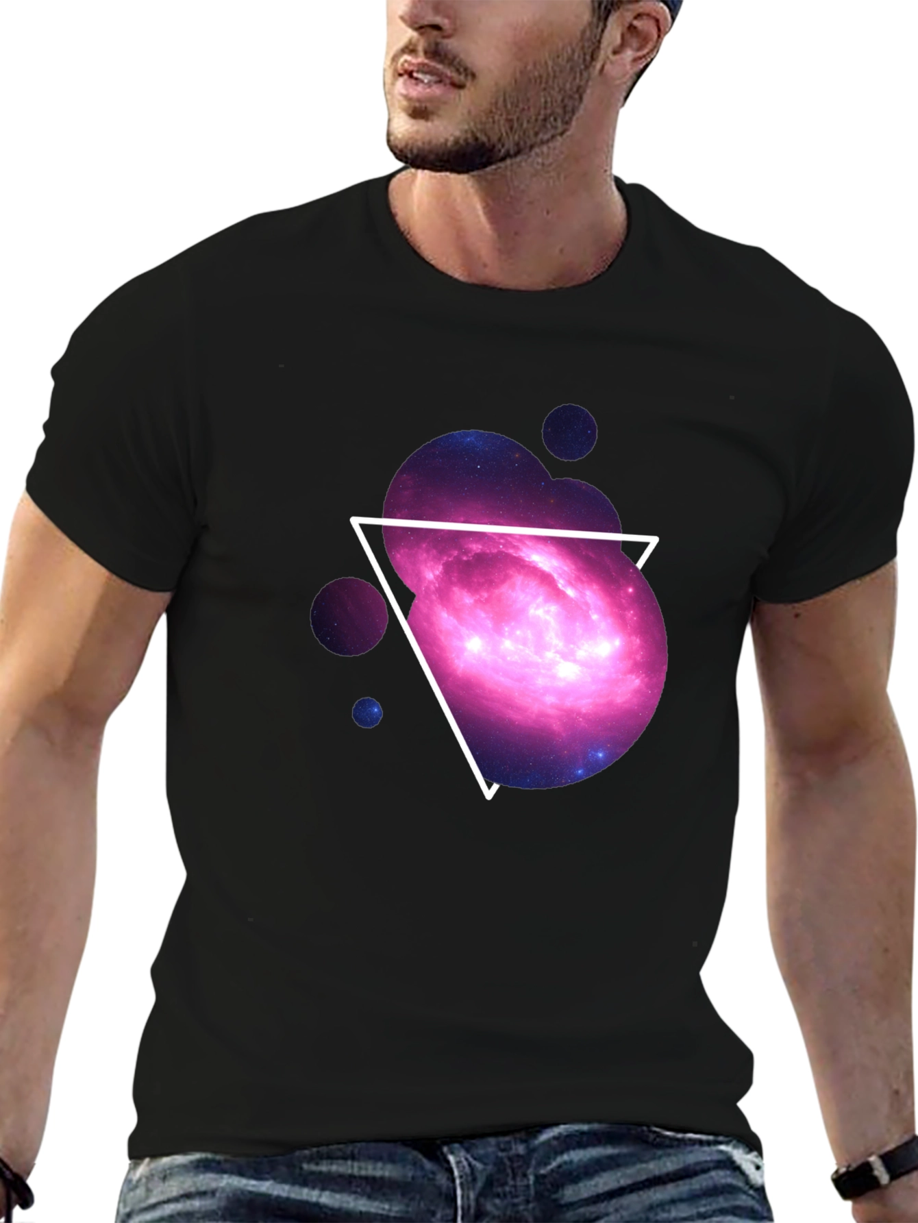 Galaxy Triangle Graphic Tee - Cosmic Style