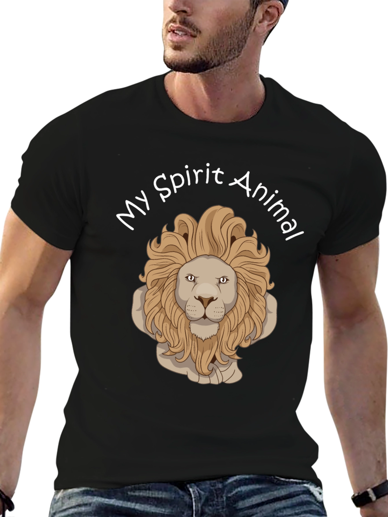 Lion Spirit Animal Graphic T-Shirt