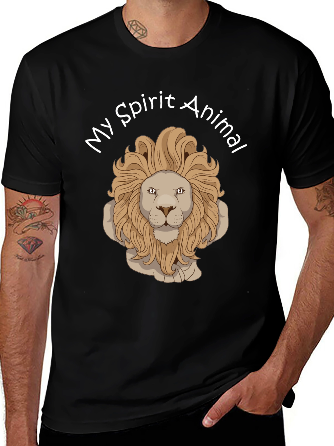 Lion Spirit Animal Graphic T-Shirt