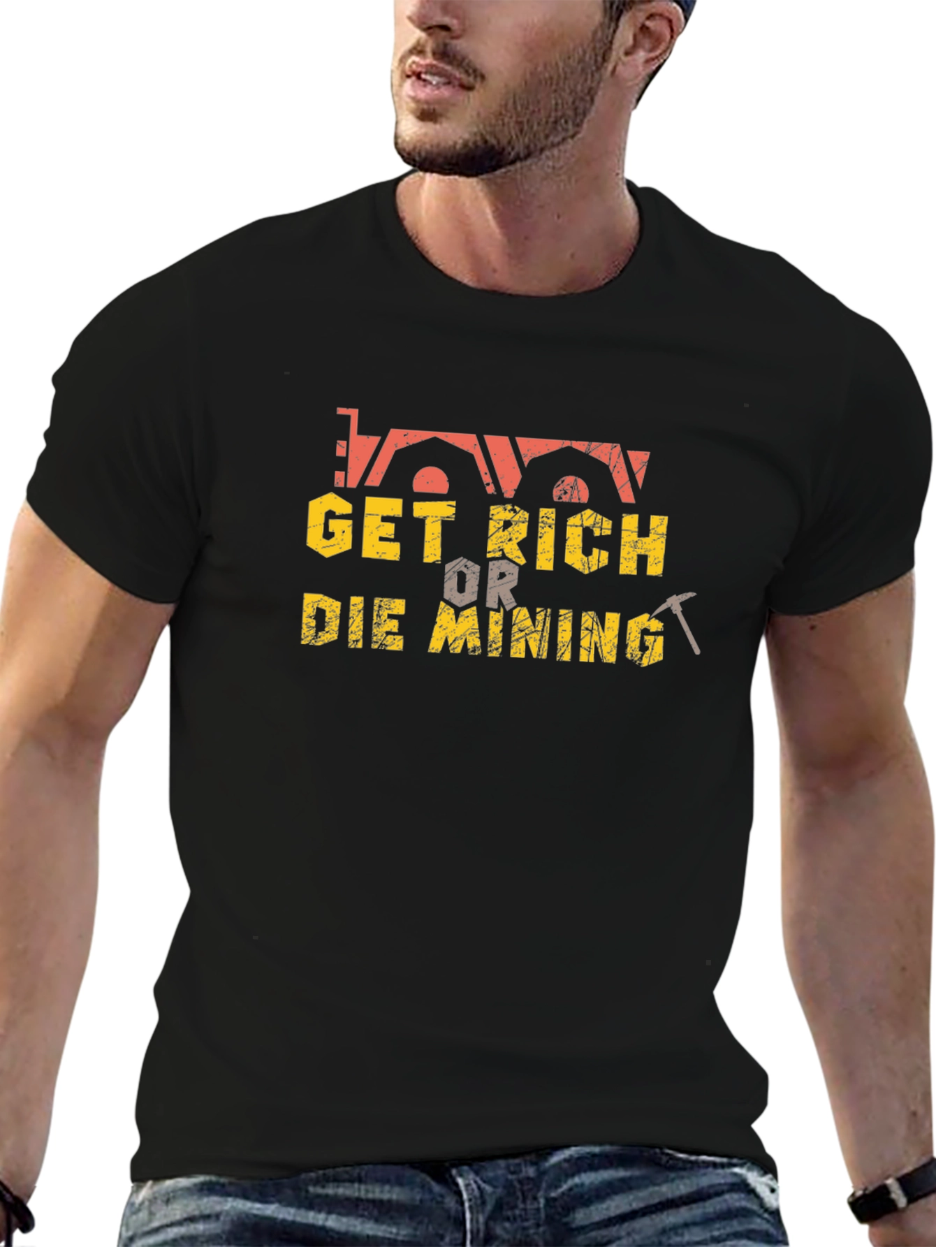 Get Rich or Die Mining T-Shirt - Black