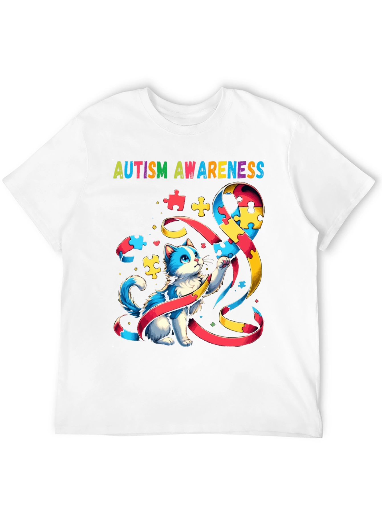 Autism Awareness Cat T-Shirt