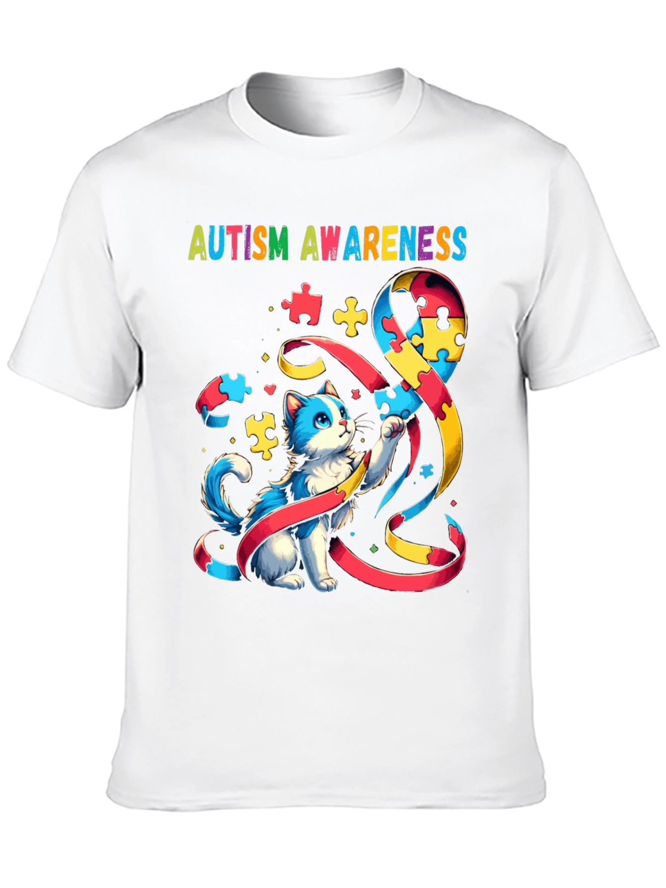 Autism Awareness Cat T-Shirt