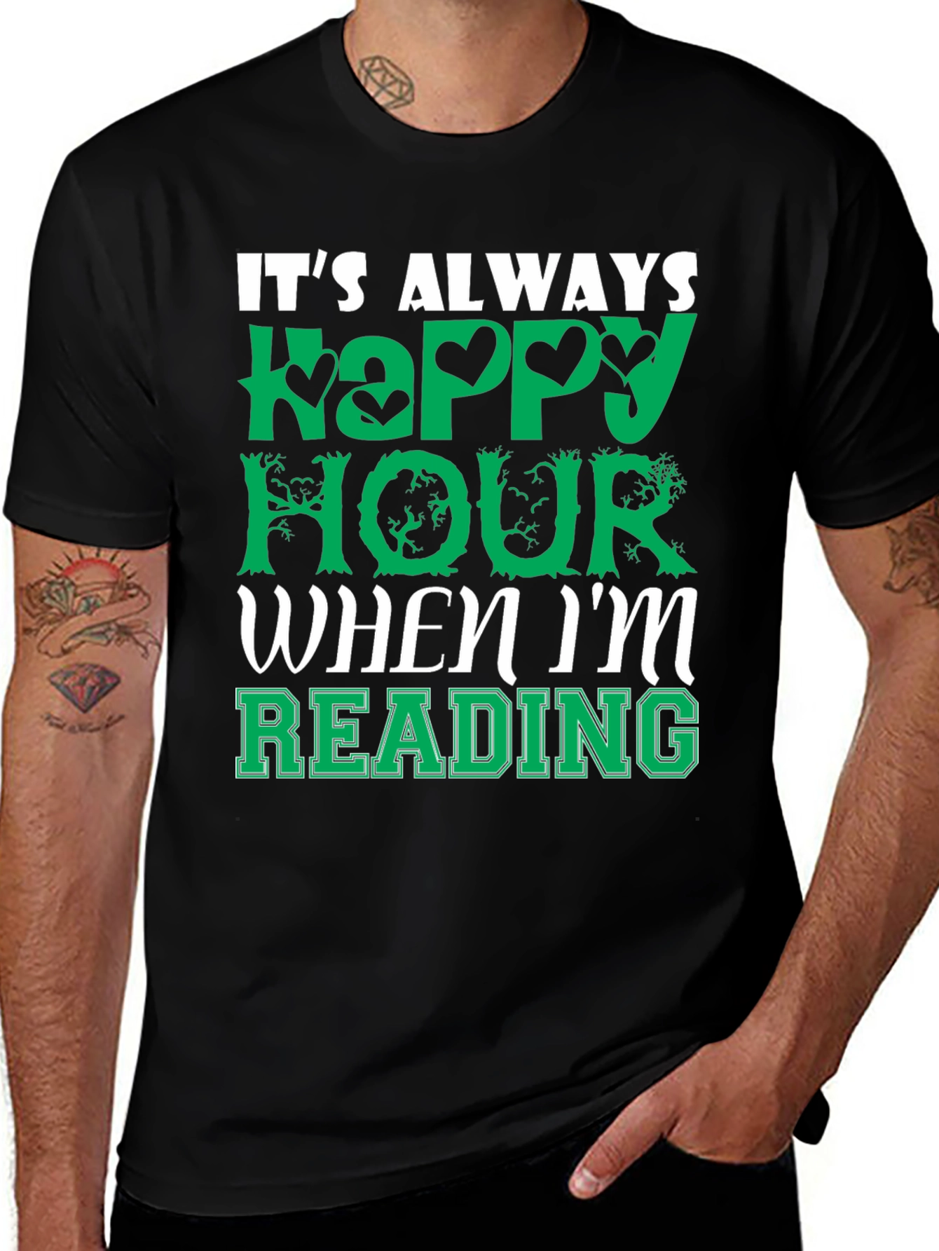 Happy Hour Reading T-Shirt - Book Lover Tee